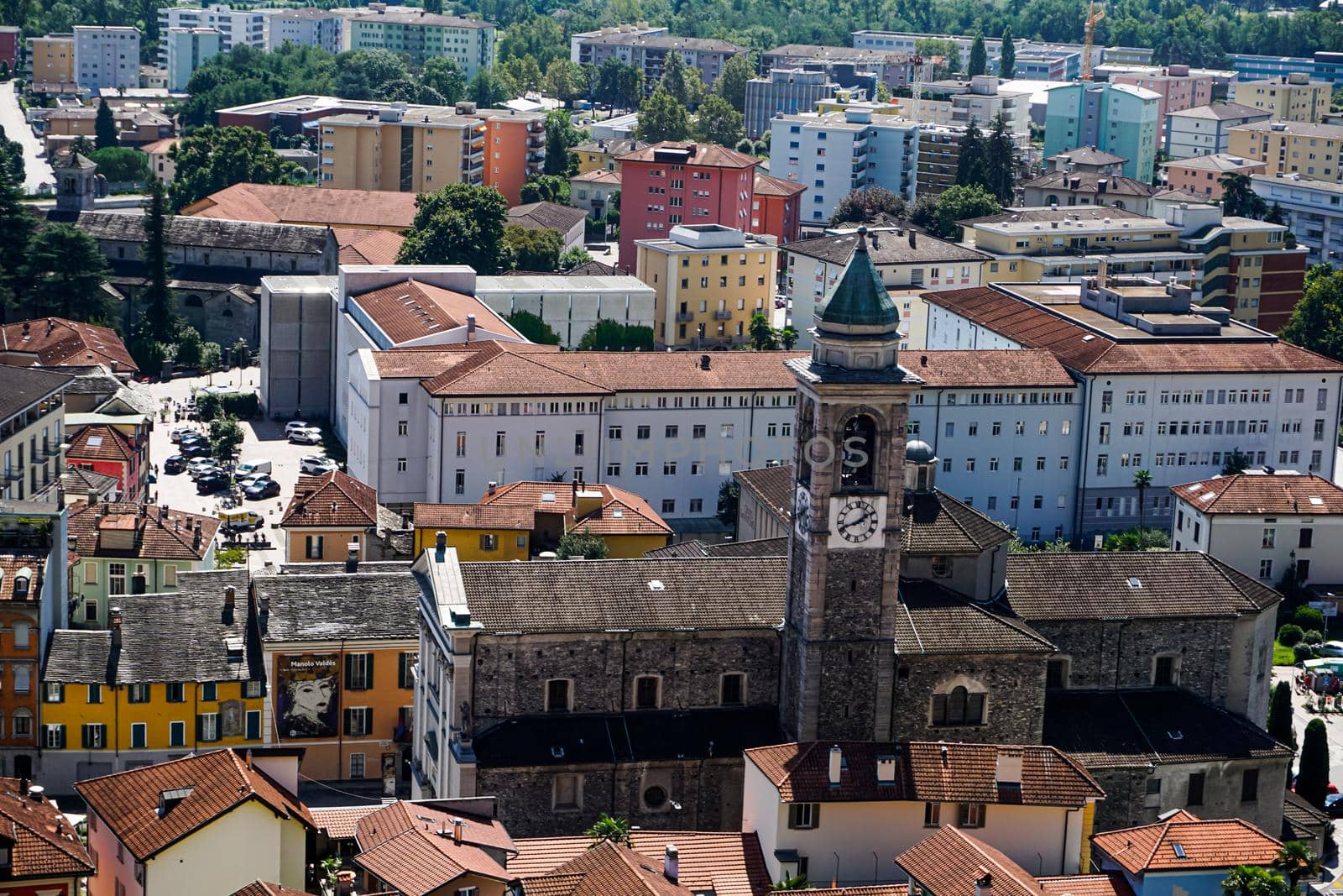 View on the Collegiata di Sant'Antonio Abate in Locarno from Orselina
