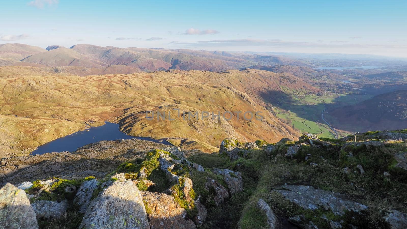 View over Stickle Tarn from Harrison Stickle, Langdale Pikes, Lake District by PhilHarland