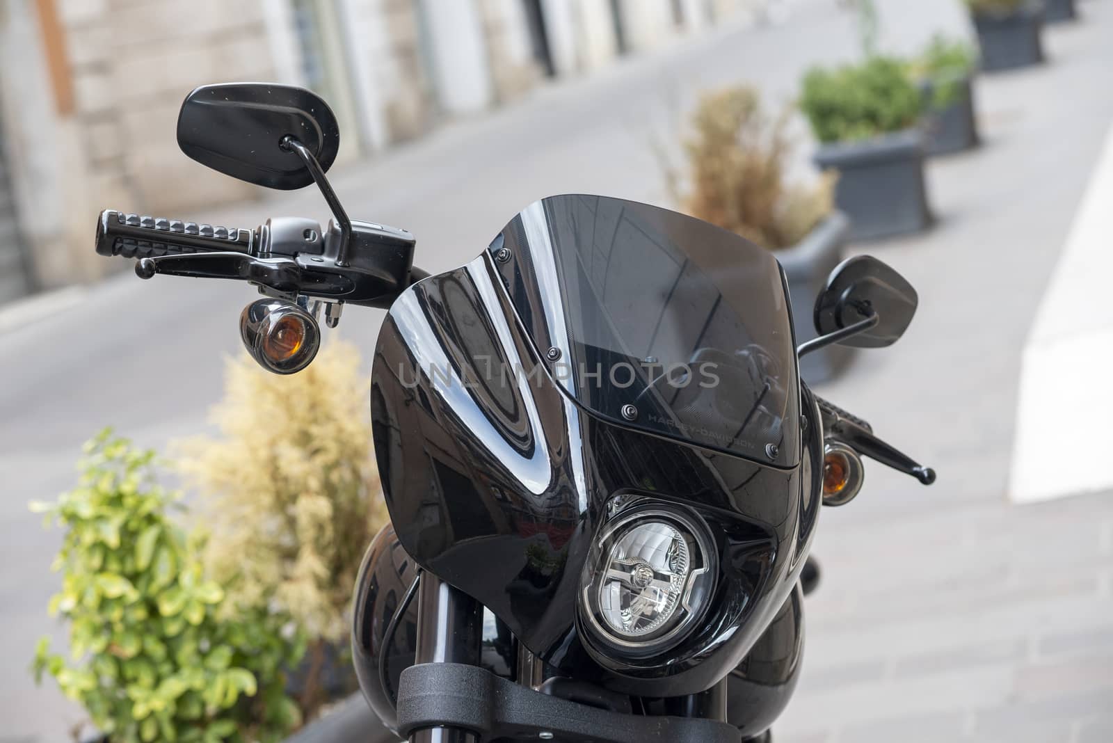 terni,italy august 16 2020:details of a harley davidson park