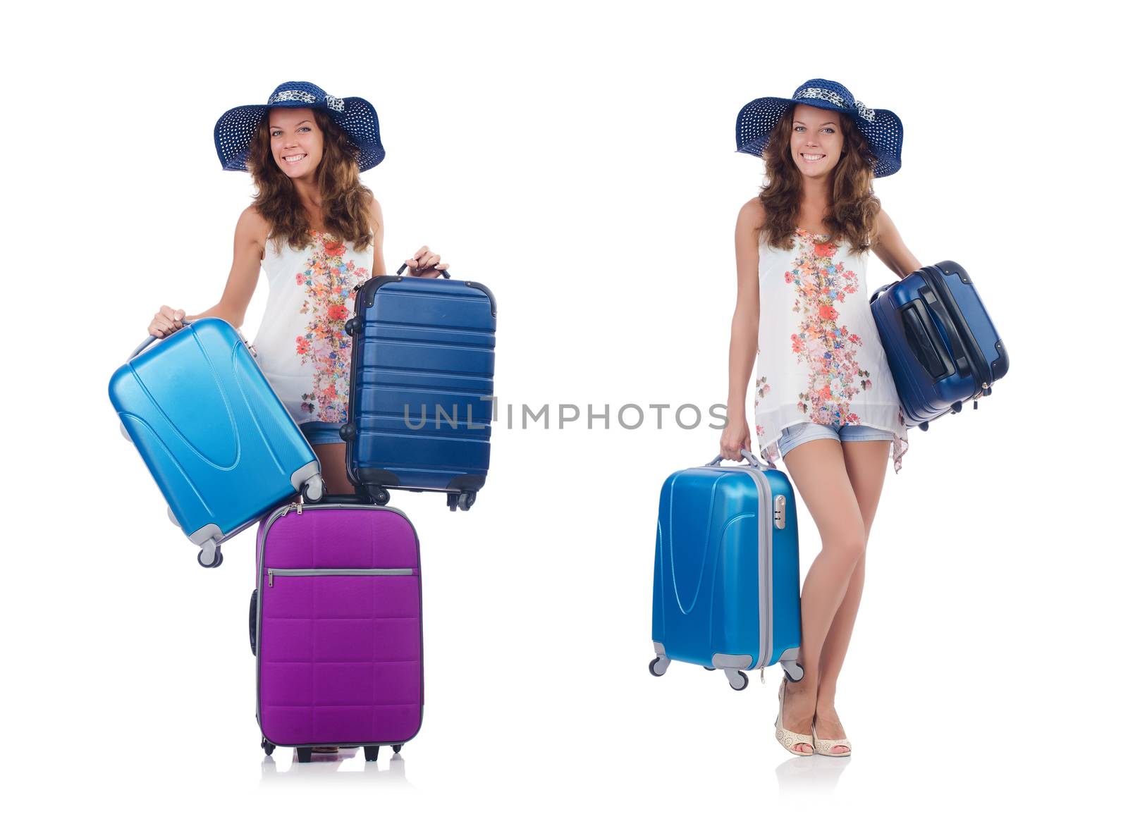 Woman preparing for travel on summer vacation by Elnur