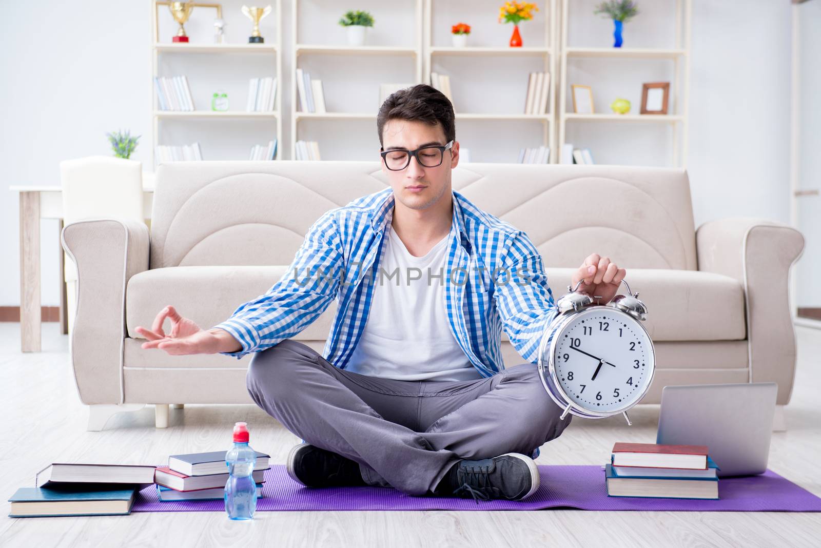 Young student preparing for university exams