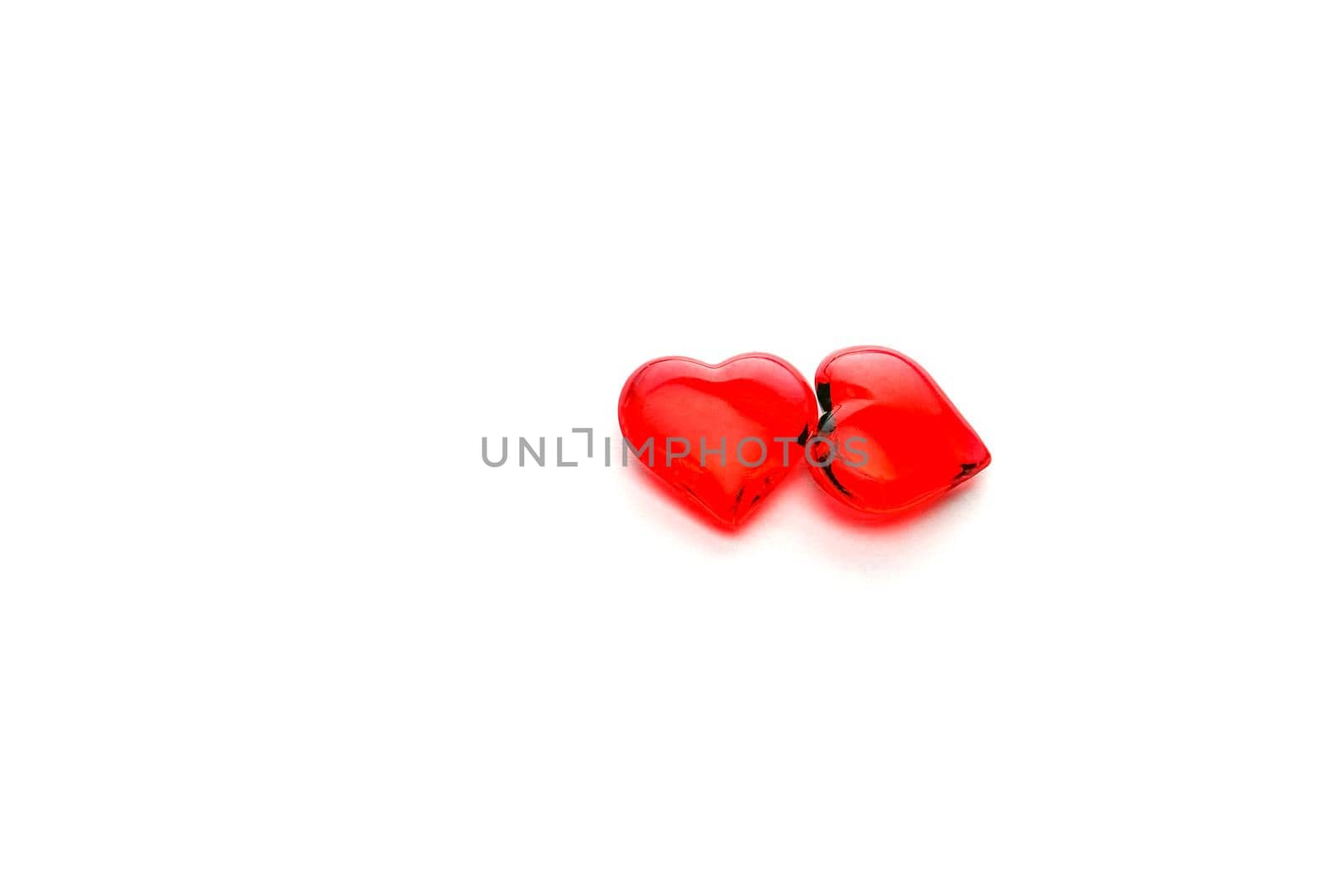 glass heart on a white background isolate. High quality photo