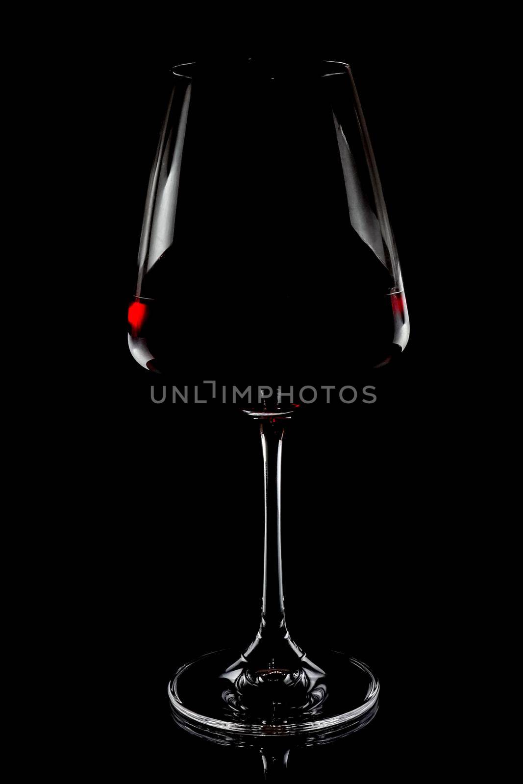 wine glass on a black background macro by roman112007