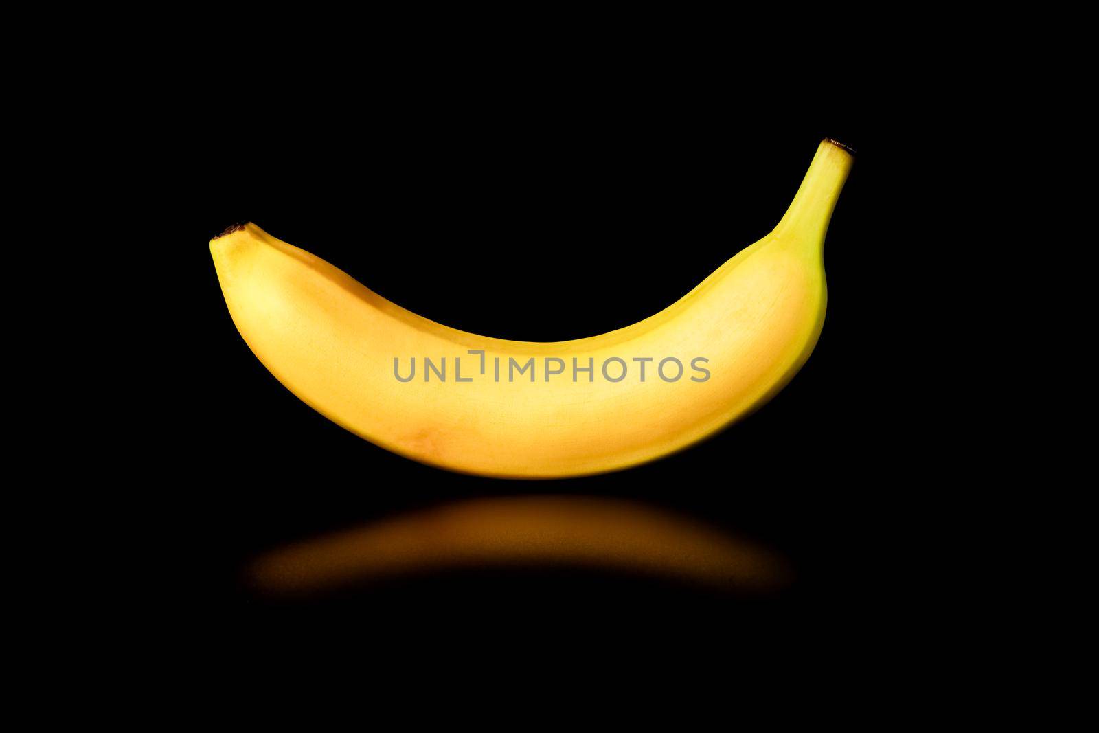 banana on a black background close-up.isolate. High quality photo