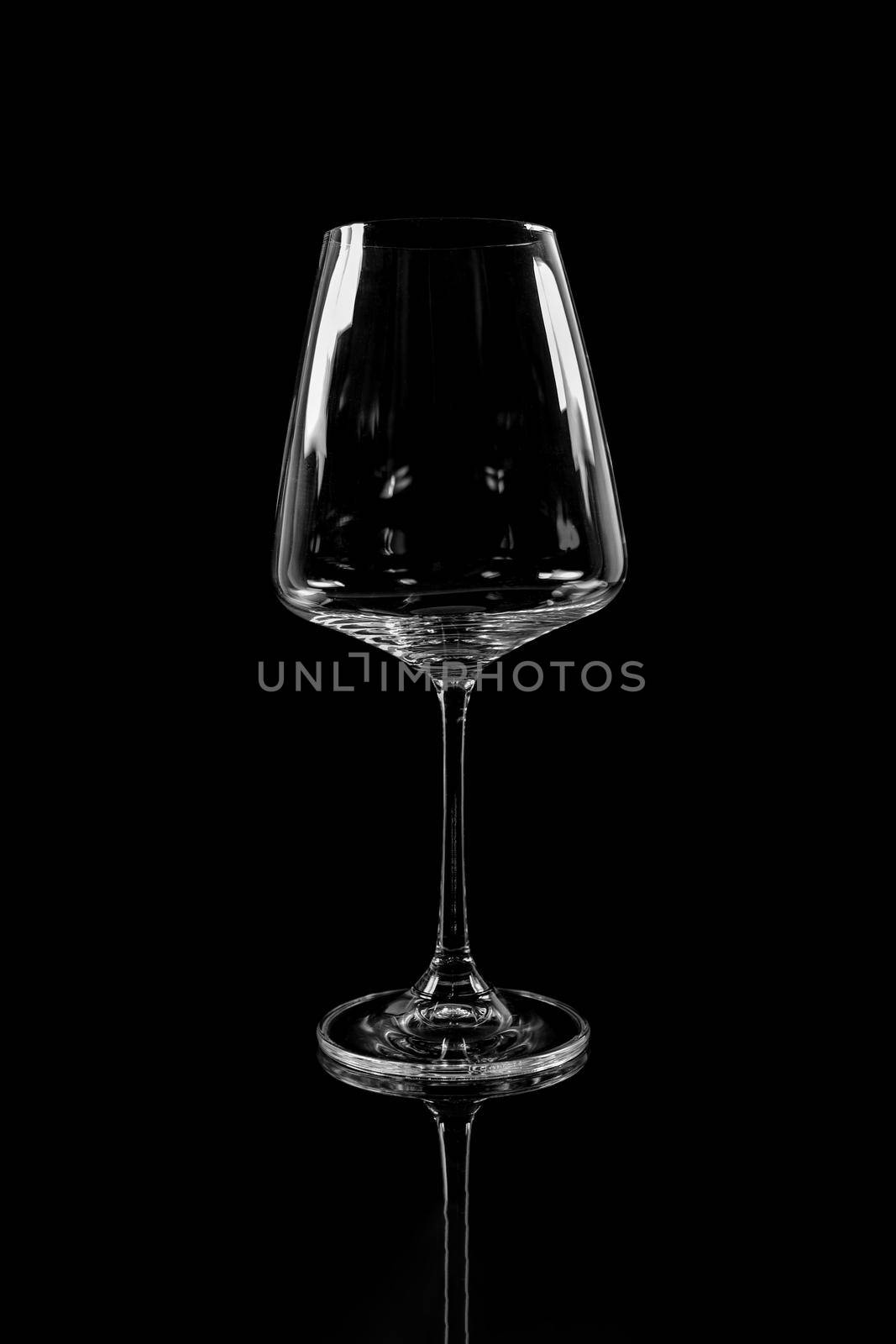 wine glass on a black background macro. High quality photo