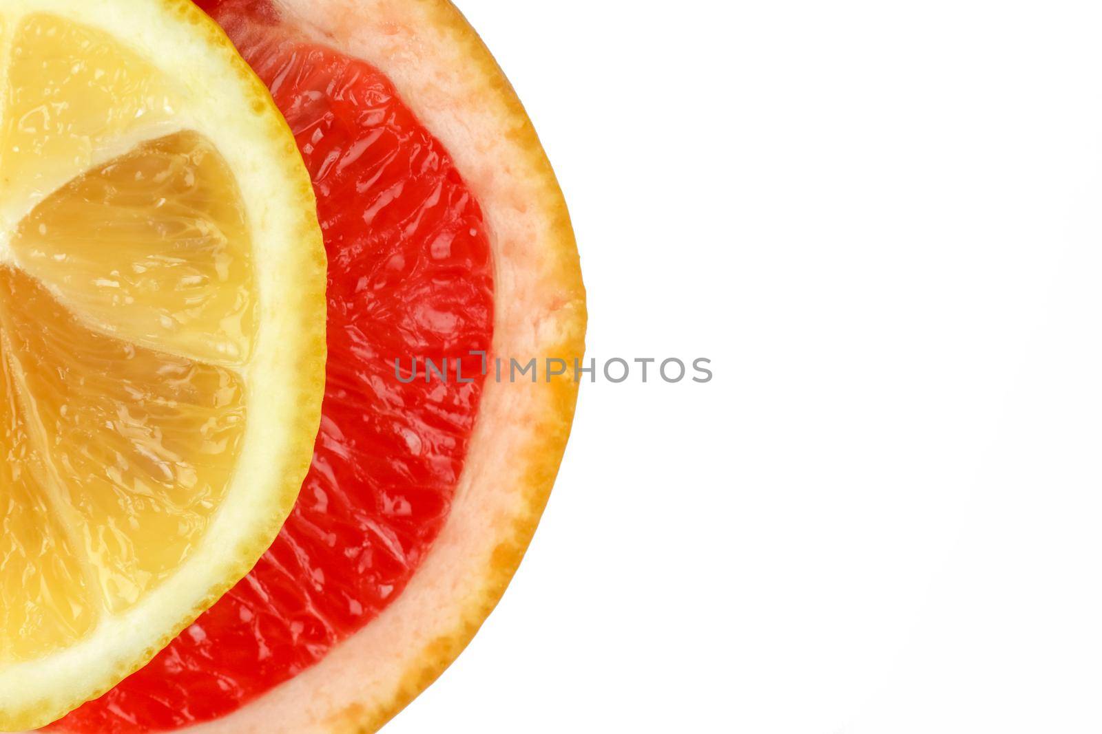 grapefruit cut on a white background isolate. High quality photo