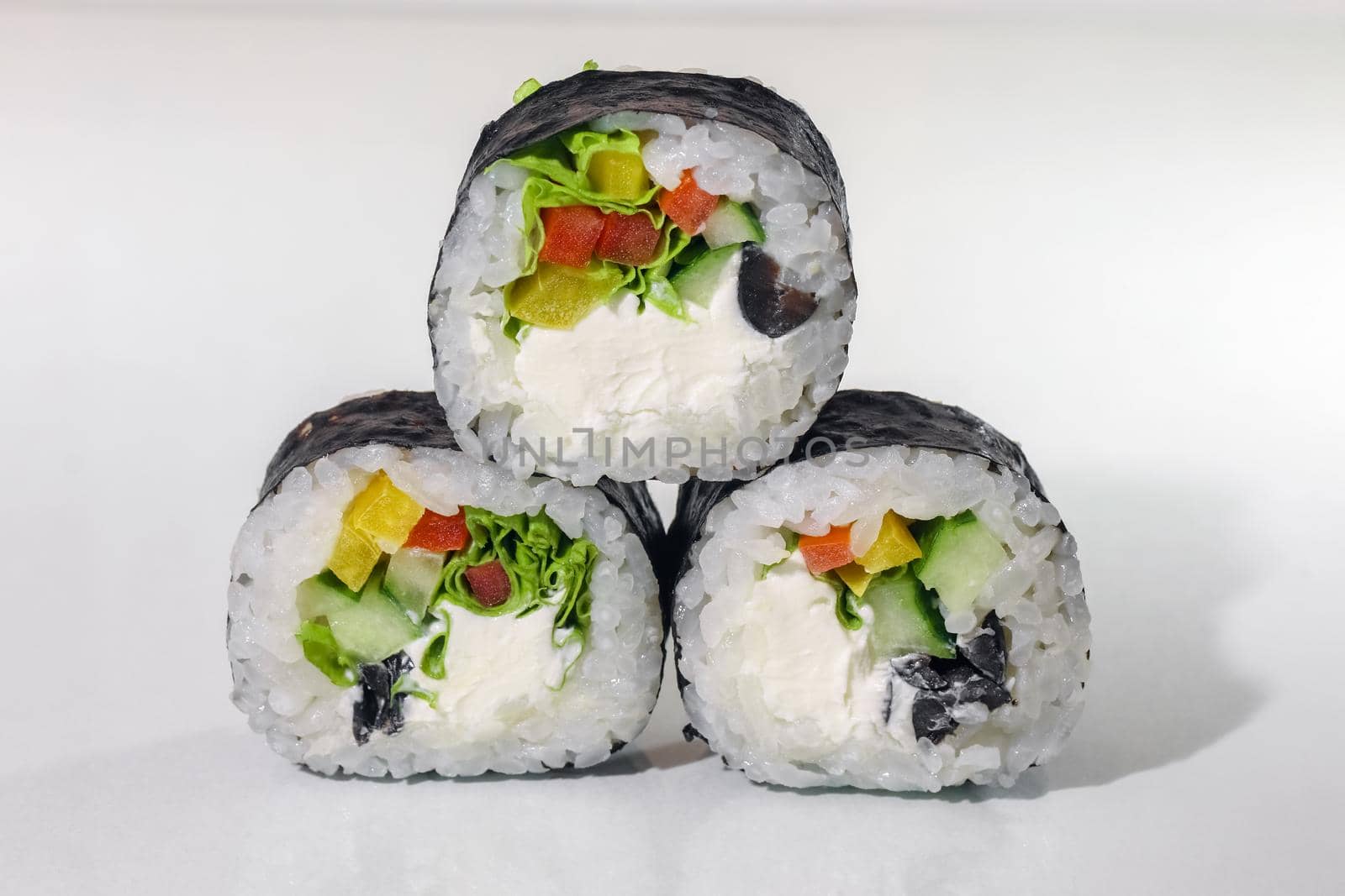 sushi on a white background close up. High quality photo