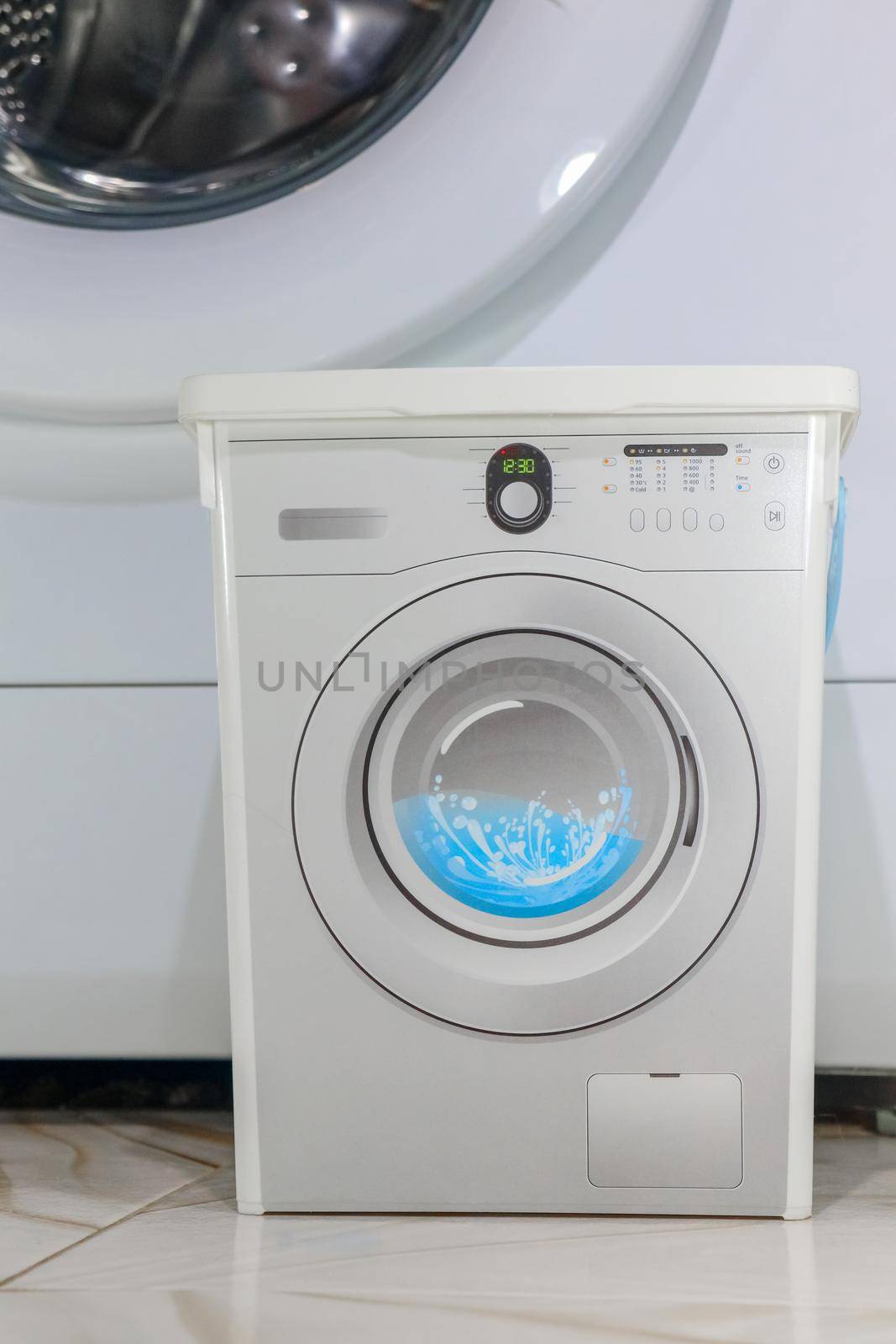 washing machine close - up as background. High quality photo