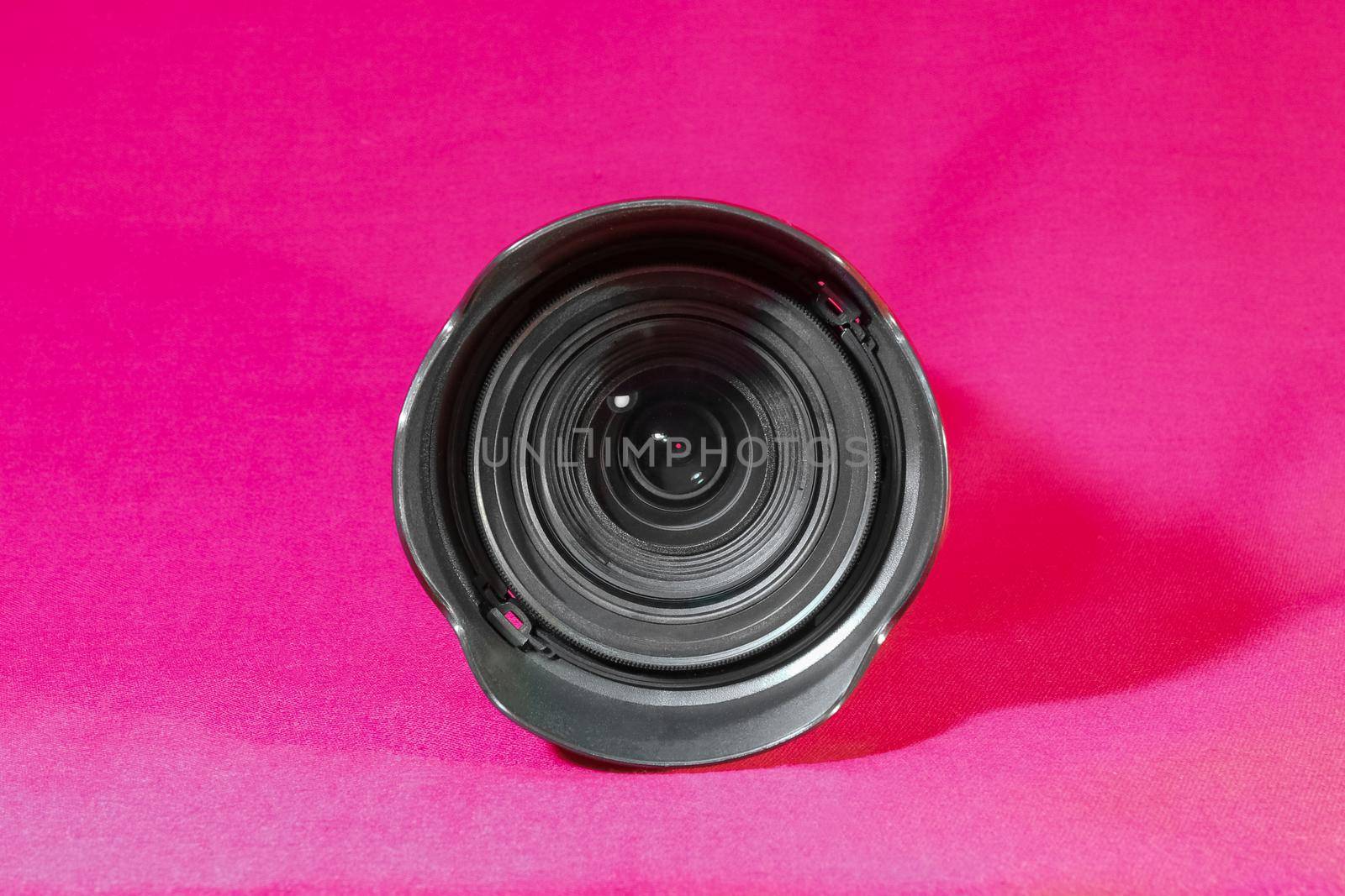 camera lens on a black and white background. high-quality photos