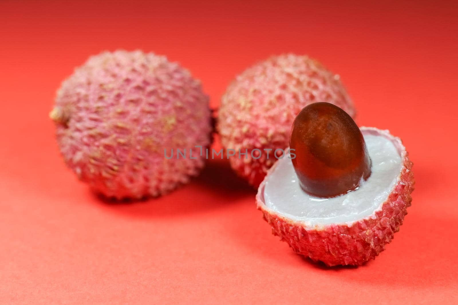 lychee fruit close-up on an isolated background. High quality photo