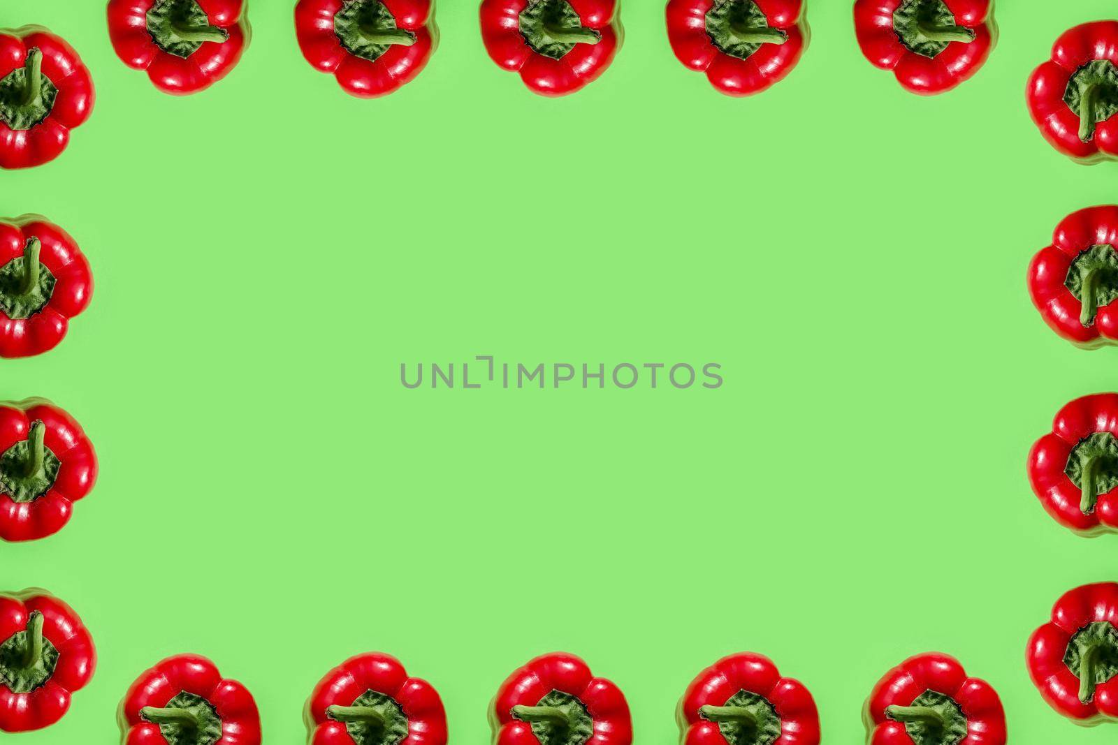 bell pepper on a colored background food pattern top view. High quality photo