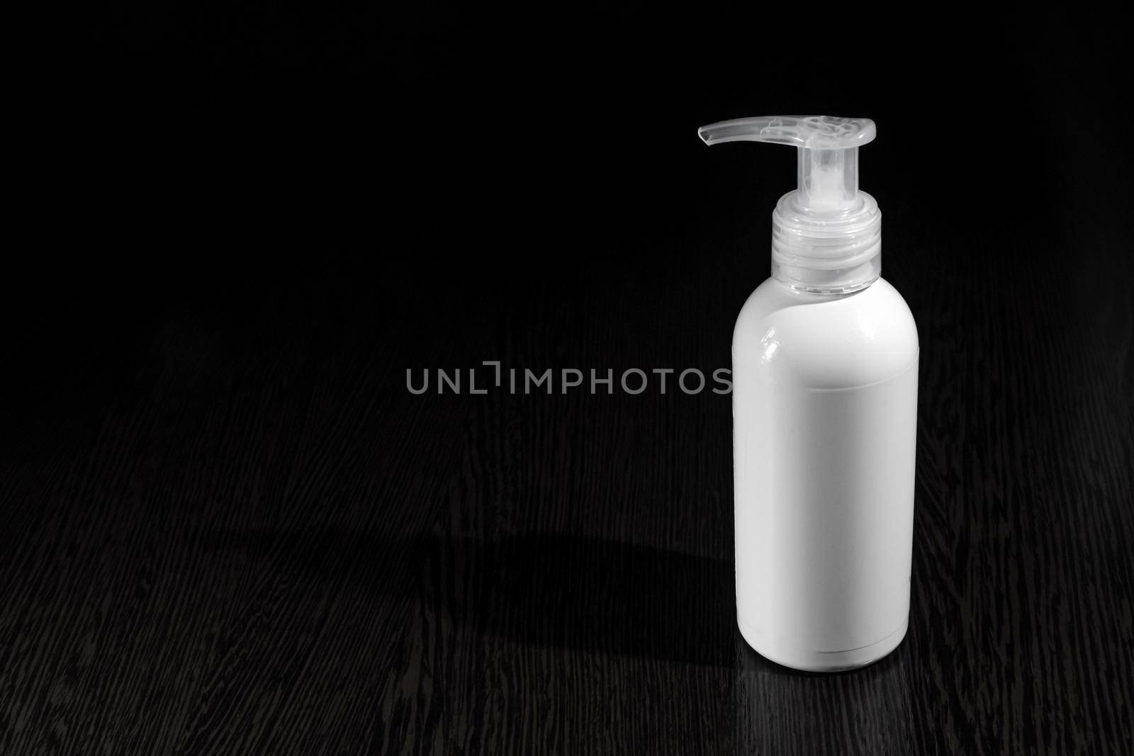 capacity bottle for antibacterial treatment. High quality photo