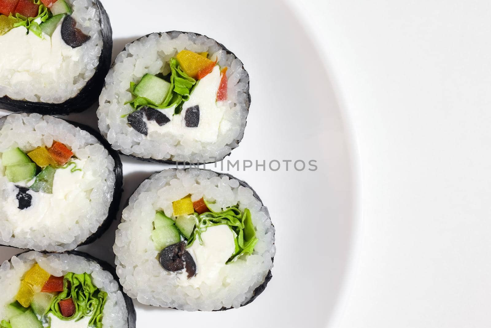 sushi on a white background close up. High quality photo