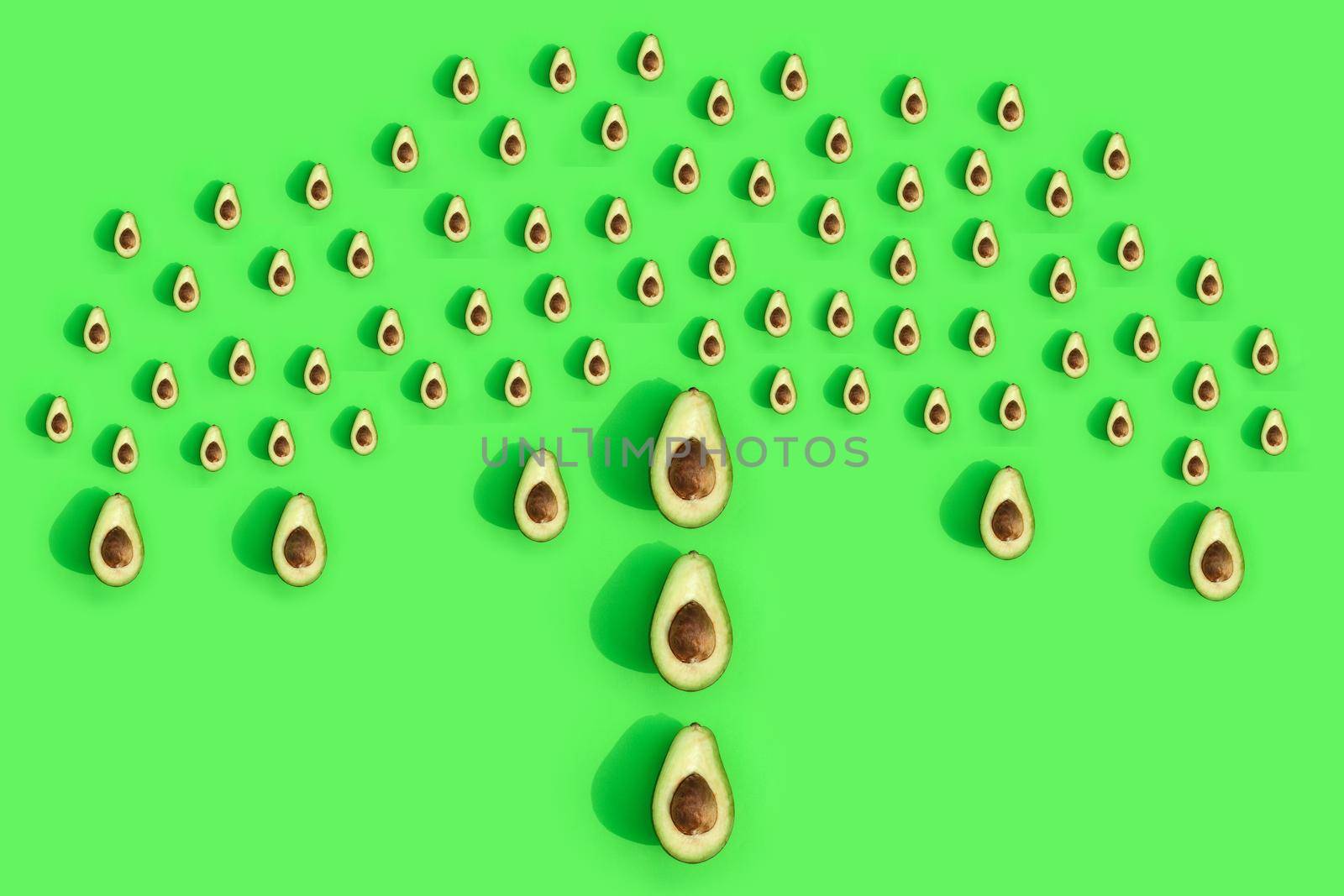 avocado on a colored background food pattern by roman112007