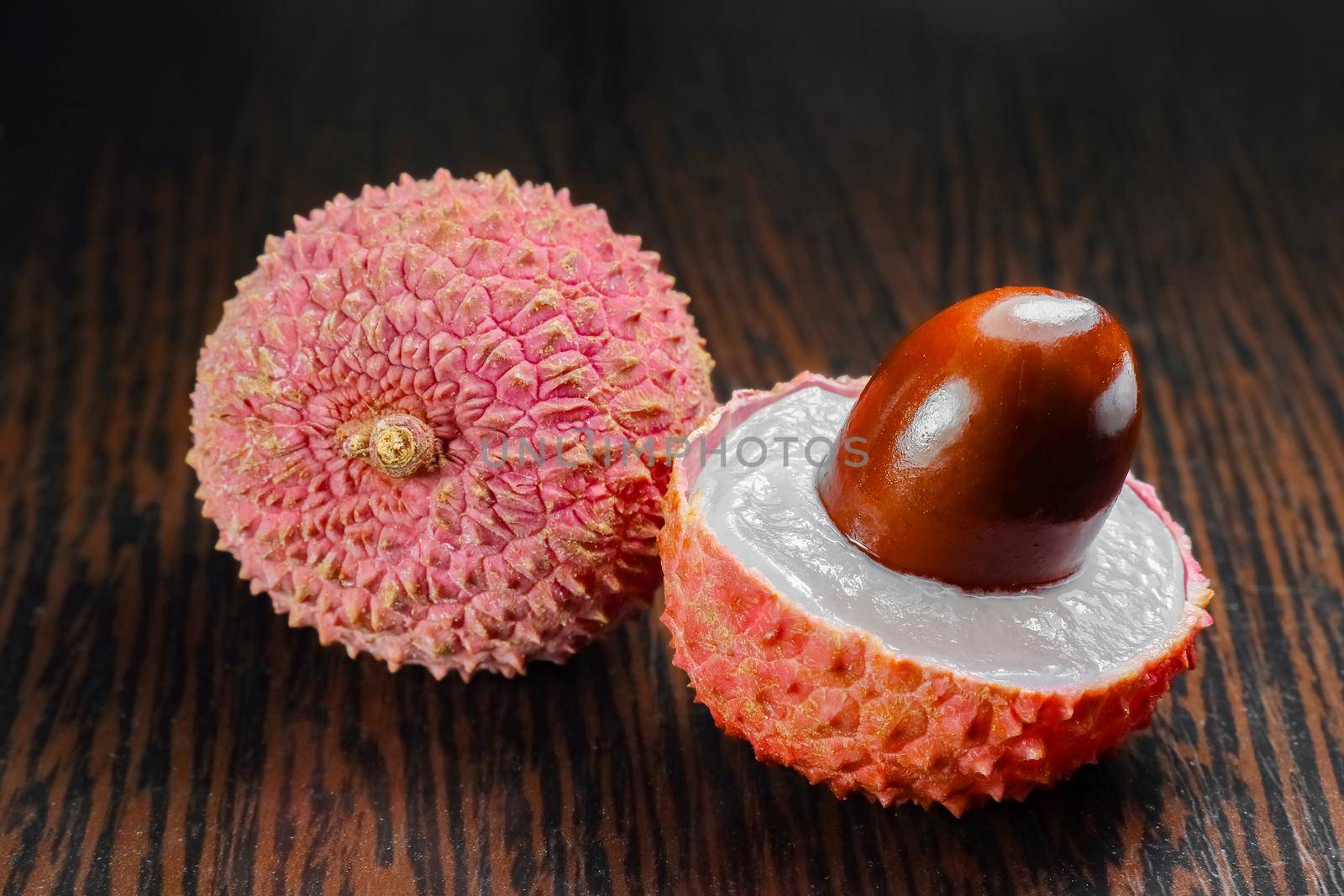 lychee fruit on the background of close-up macro isolate