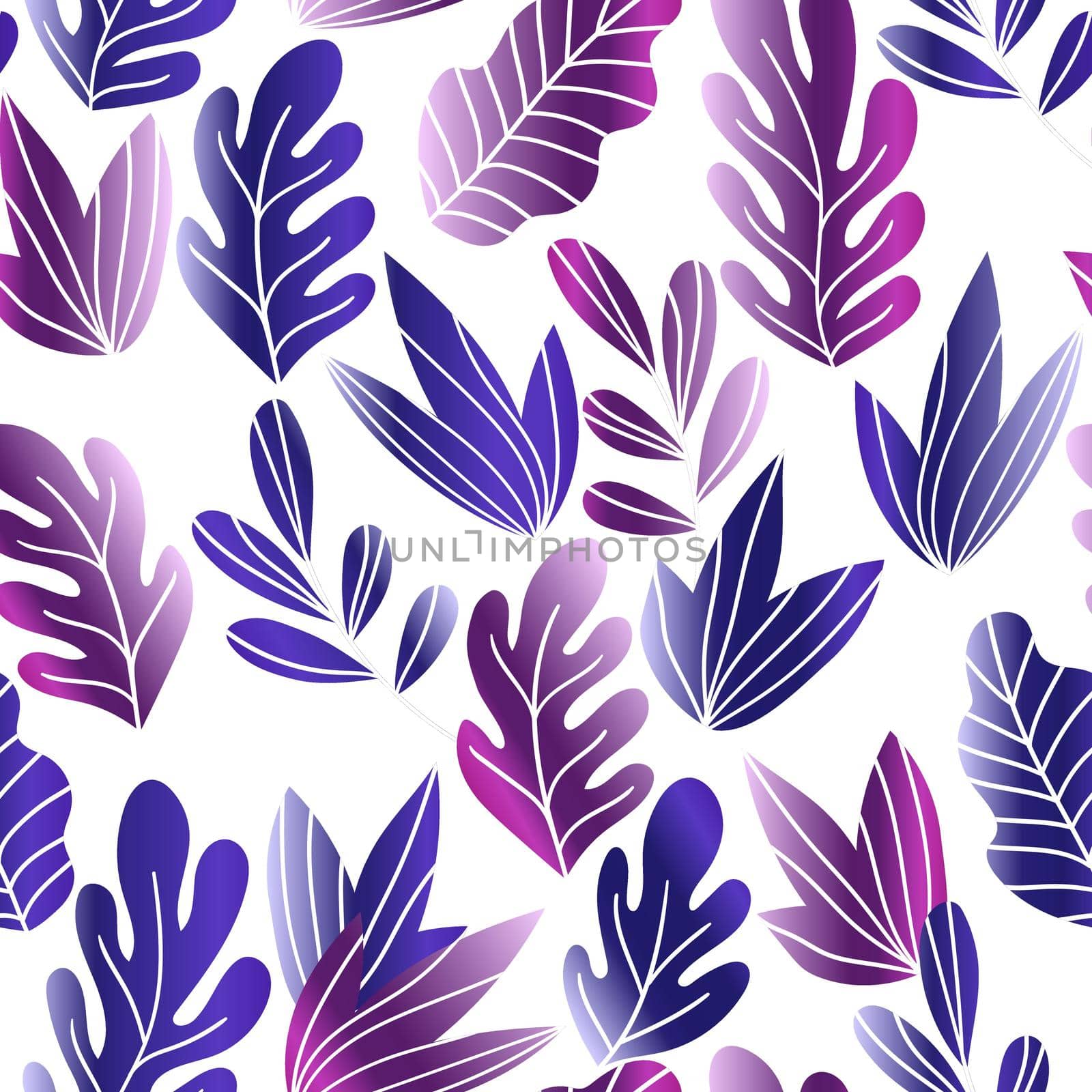 Floral seamless pattern with exotic leaves, modern background. Tropic colorful gradient branches. Fashion vector stock illustration for wallpaper, posters, card, fabric, textile