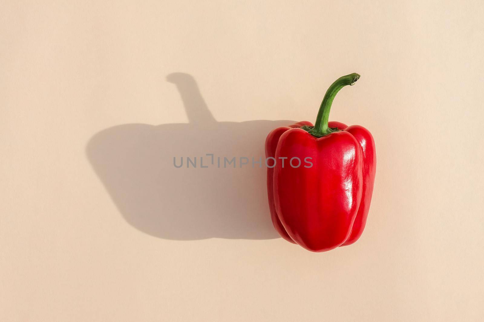 bell pepper on a colored background food pattern top view by roman112007