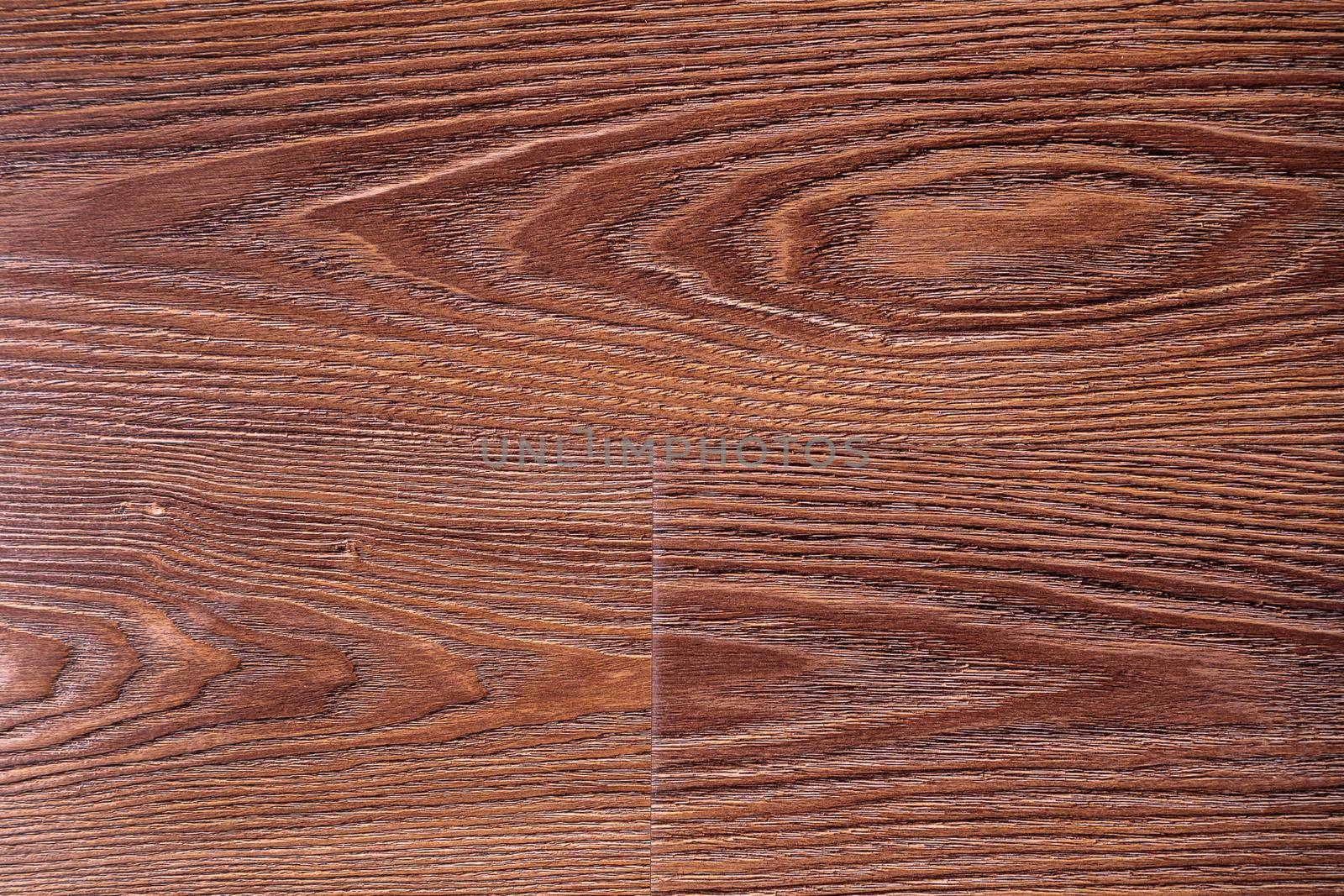 The background of the board is brown oak wood with a beautiful texture. Section close-up.