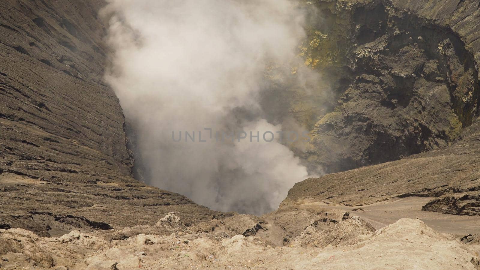 Mountain Bromo active volcano crater in East Jawa, Indonesia. Volcano crater Mount Gunung Bromo is an active volcano,Tengger Semeru National Park.
