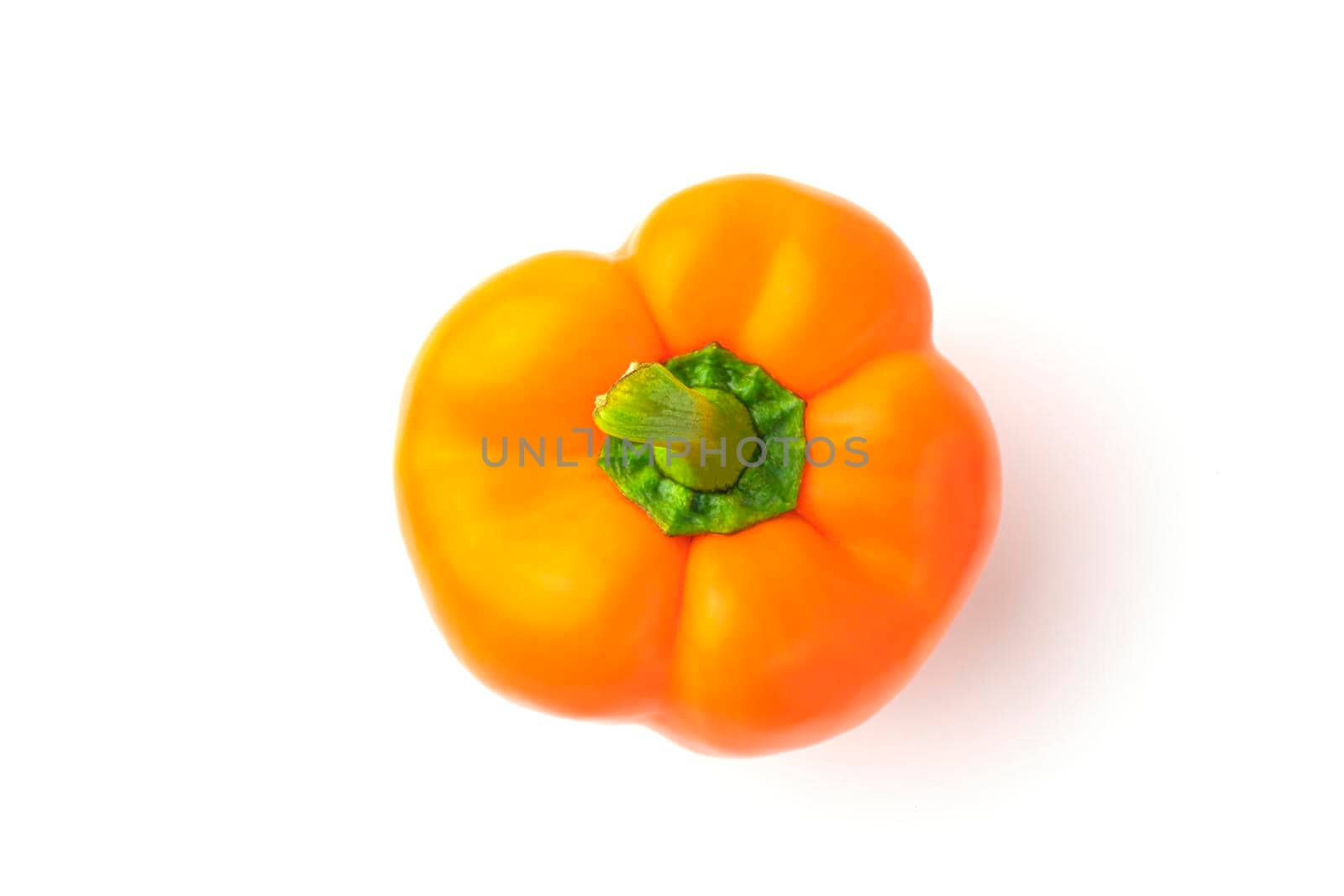 Bulgarian orange pepper on a white background close-up. isolate. High quality photo