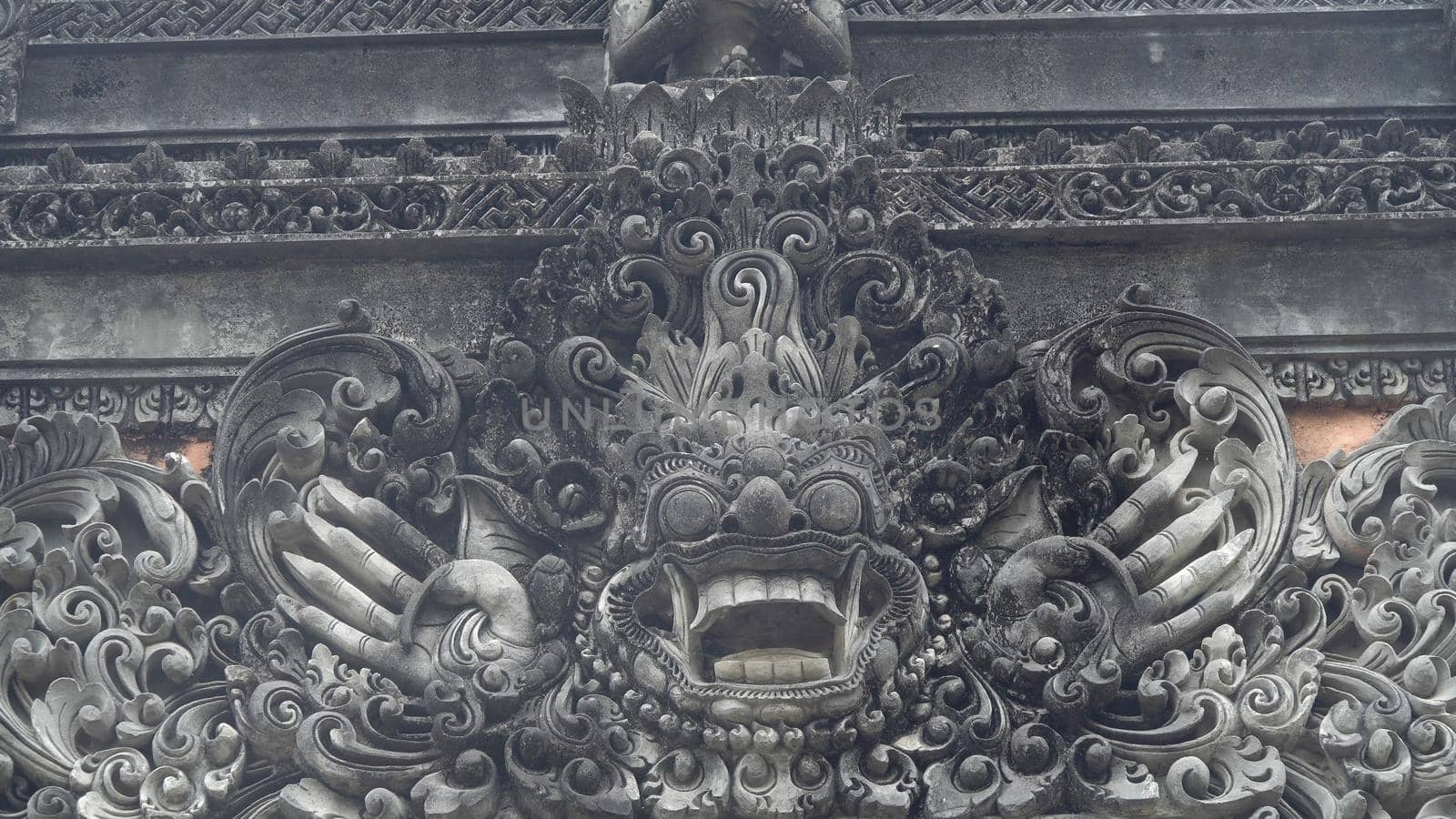 Hindu temple with statues of the gods on Bali island, Indonesia. Balinese Hindu Temple, old hindu architecture, Bali Architecture, Ancient design