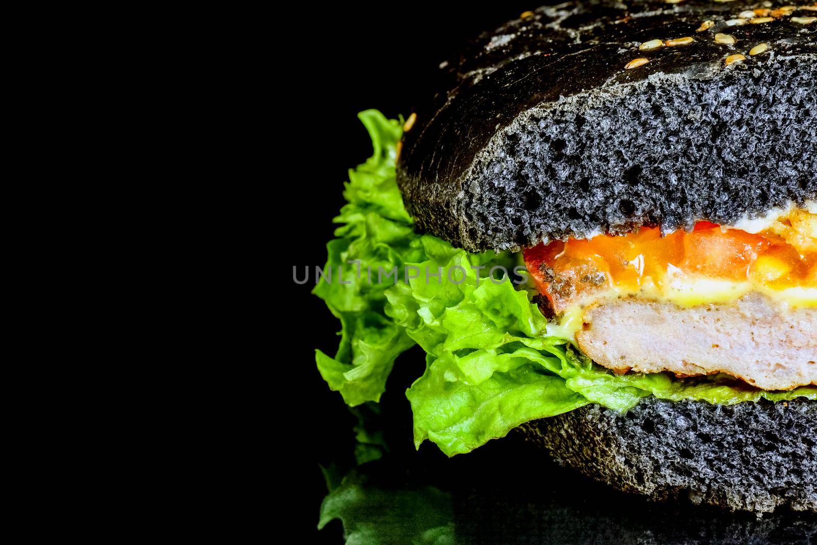 black hamburger black background by roman112007