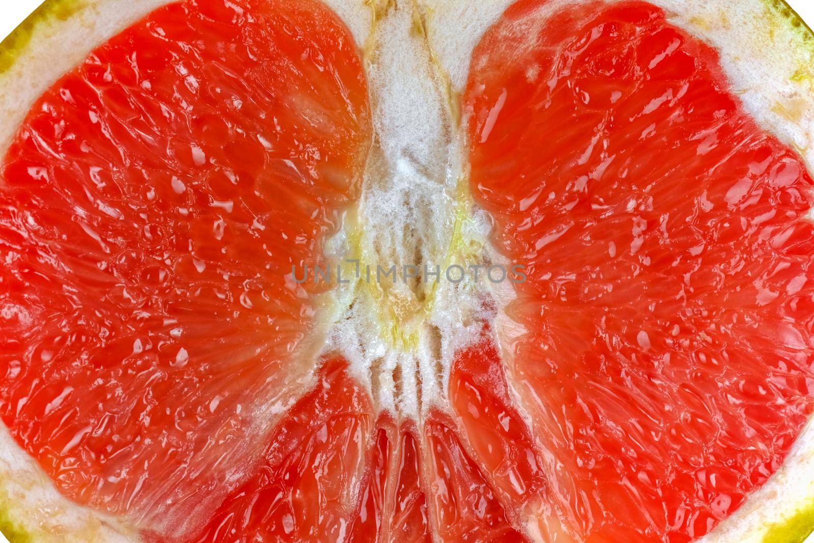 grapefruit cut on a white background isolate. High quality photo