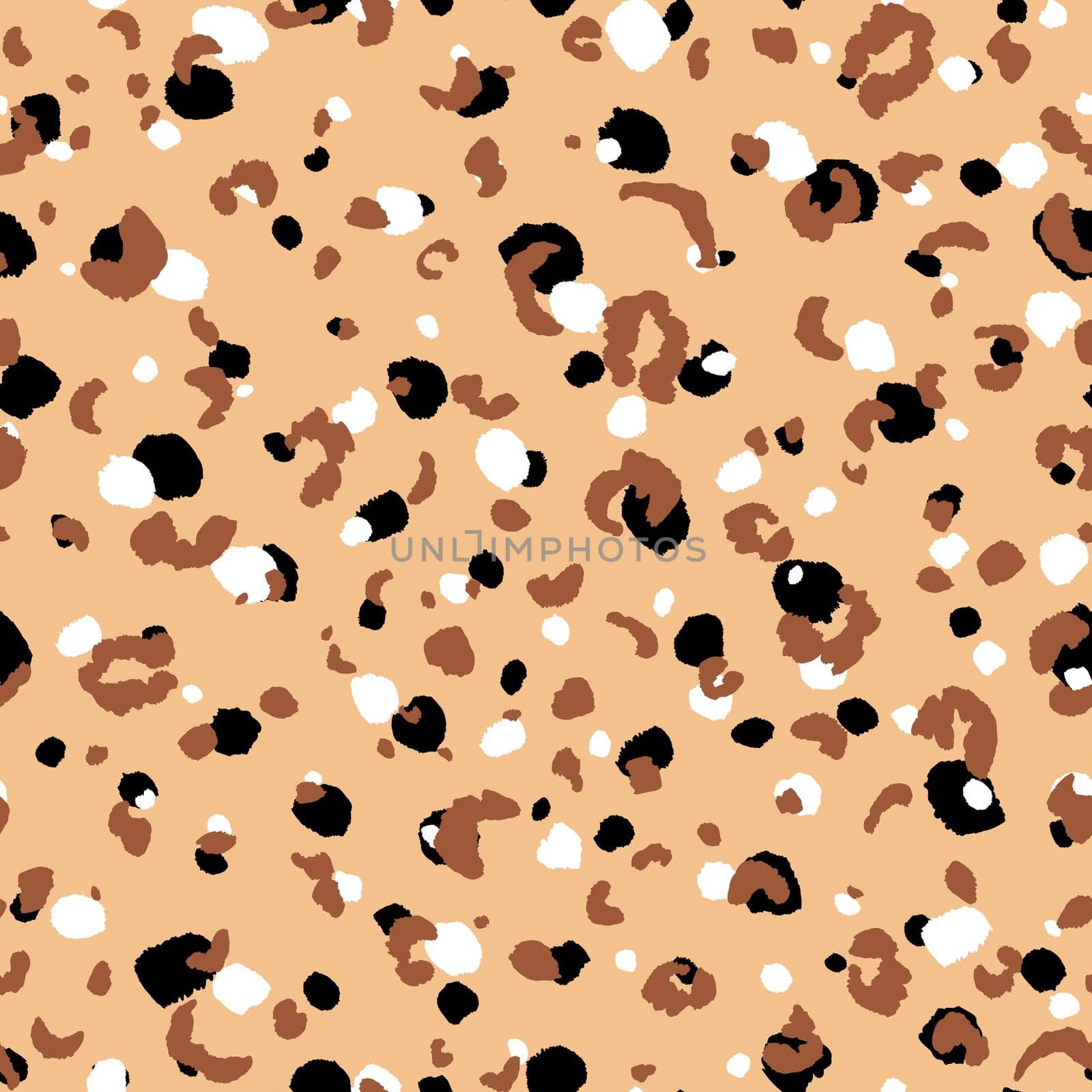 Abstract modern leopard seamless pattern. Animals trendy background. Beige and black decorative vector stock illustration for print, card, postcard, fabric, textile. Modern ornament of stylized skin by allaku