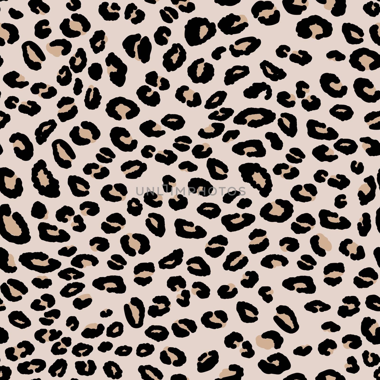 Abstract modern leopard seamless pattern. Animals trendy background. Beige and black decorative vector stock illustration for print, card, postcard, fabric, textile. Modern ornament of stylized skin. by allaku