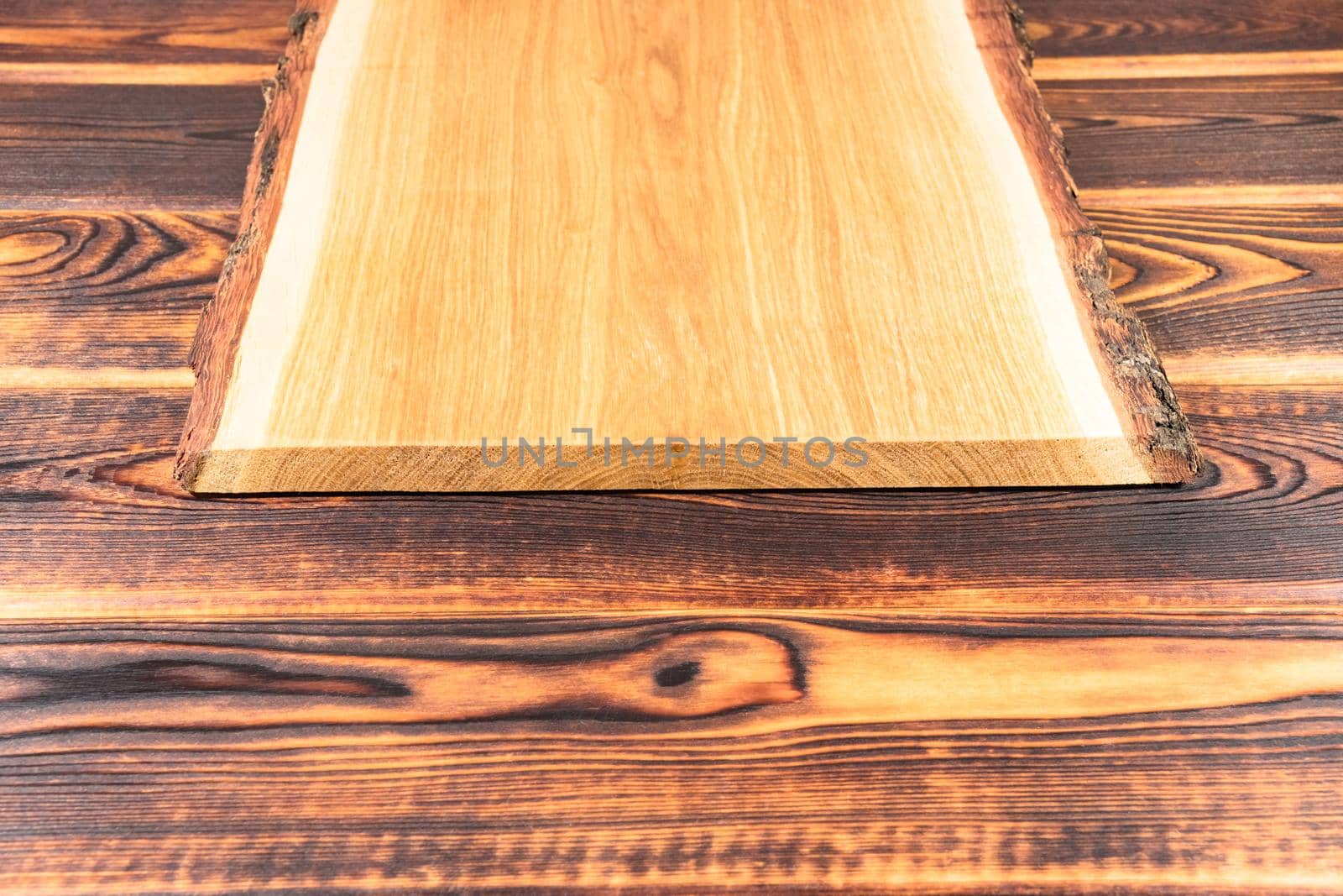 cutting Board on a wooden background top view by roman112007