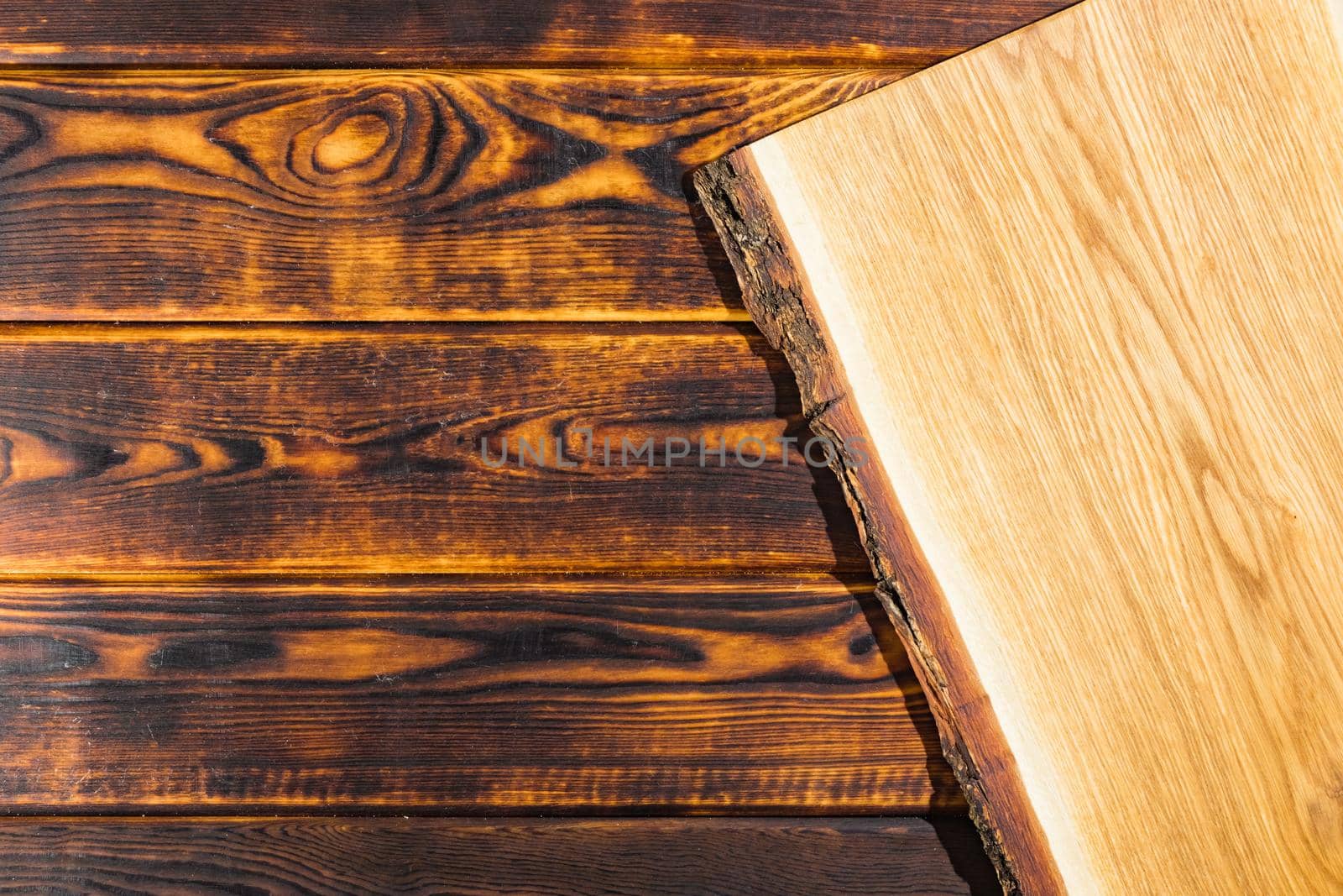 cutting Board on a wooden background top view by roman112007