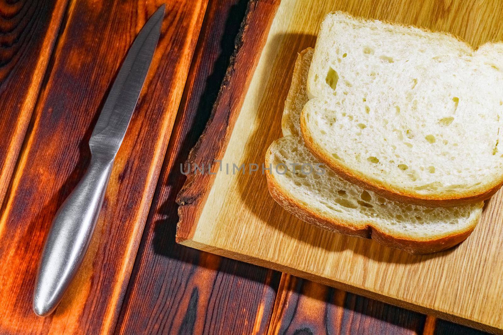 sandwich on the cutting Board as background by roman112007