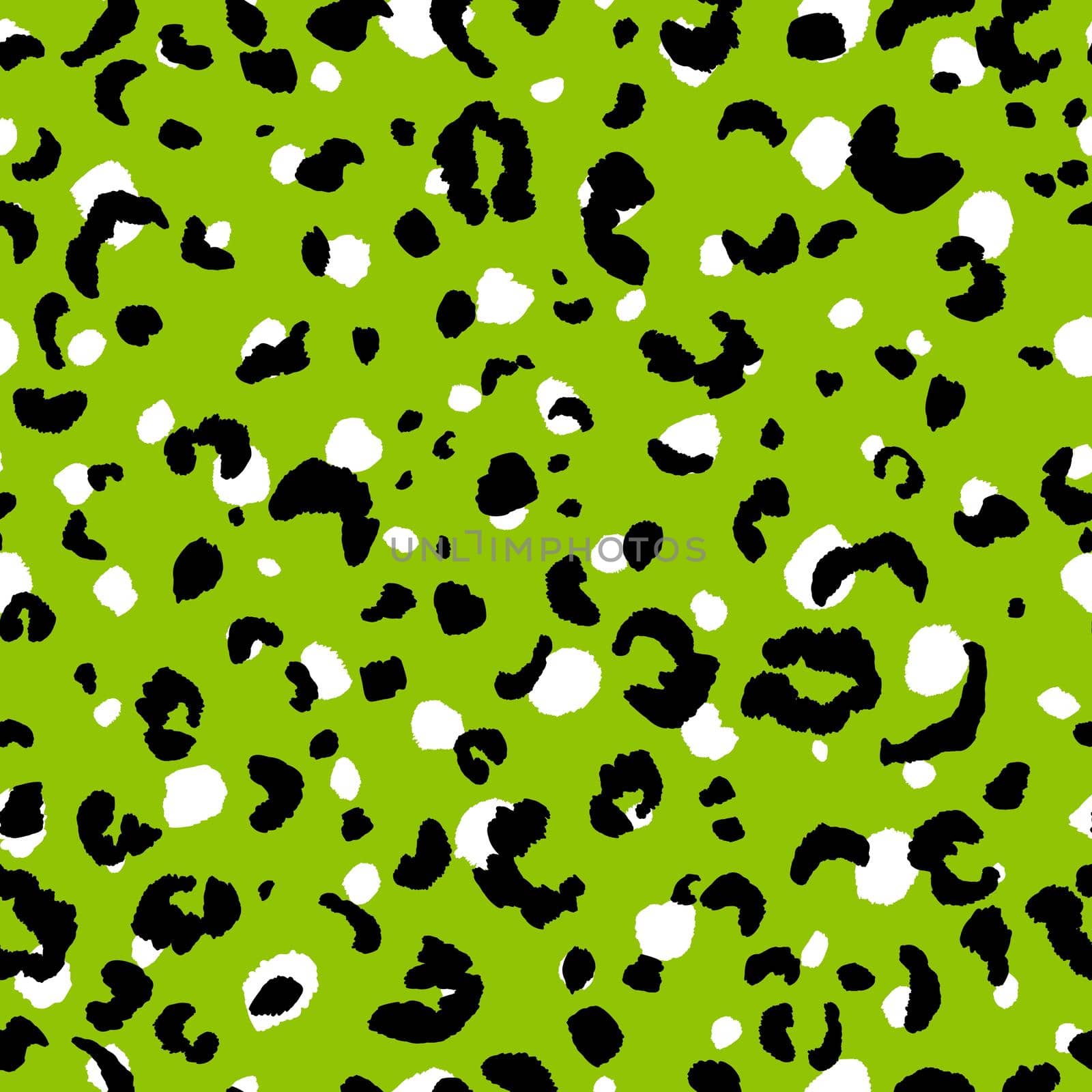 Abstract modern leopard seamless pattern. Animals trendy background. Green and black decorative vector stock illustration for print, card, postcard, fabric, textile. Modern ornament of stylized skin