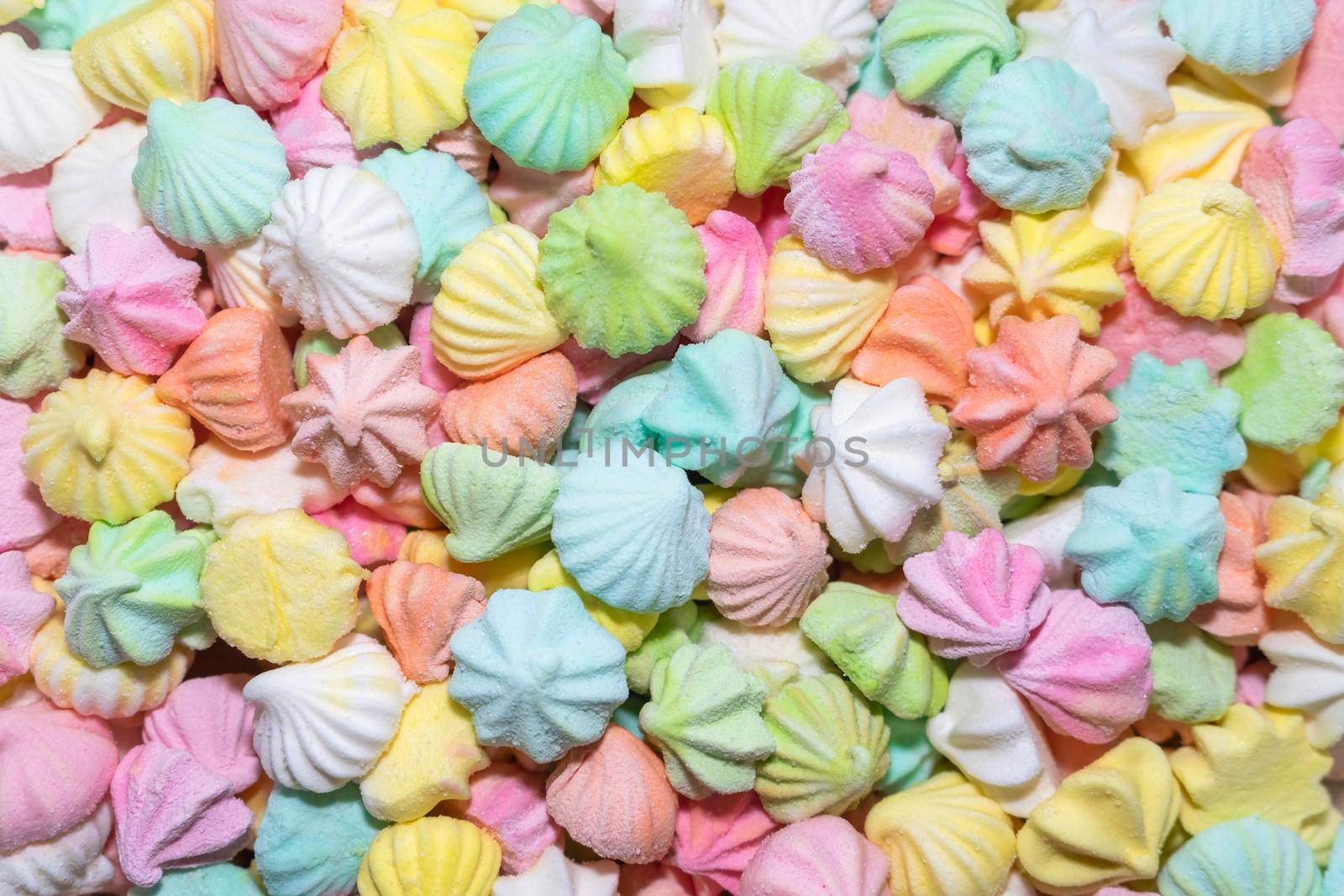 multicolored marshmallow close-up for the entire frame. High quality photo