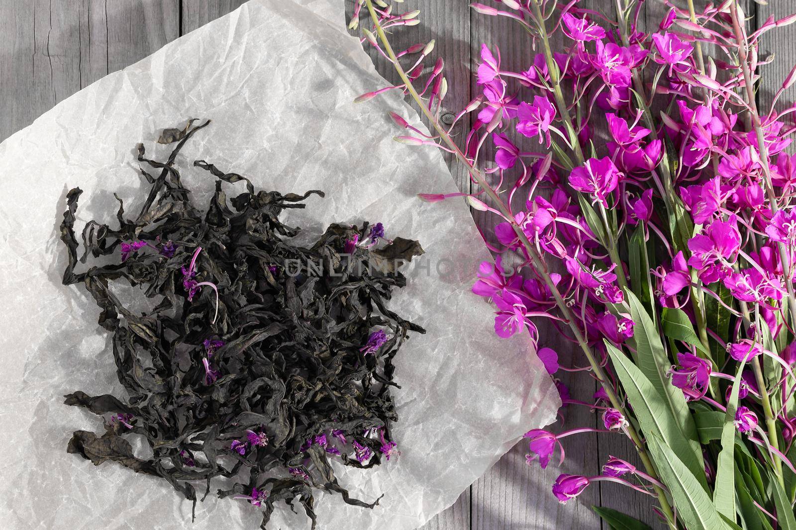 Herb is fireweed known as blooming sally and fermented dry tea.