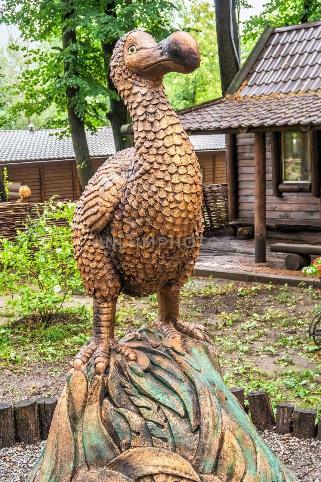 Kharkiv, Ukraine 07.15.2020.  park sculpture in the Feldman's ecopark in Kharkiv, Ukraine, on a summer day