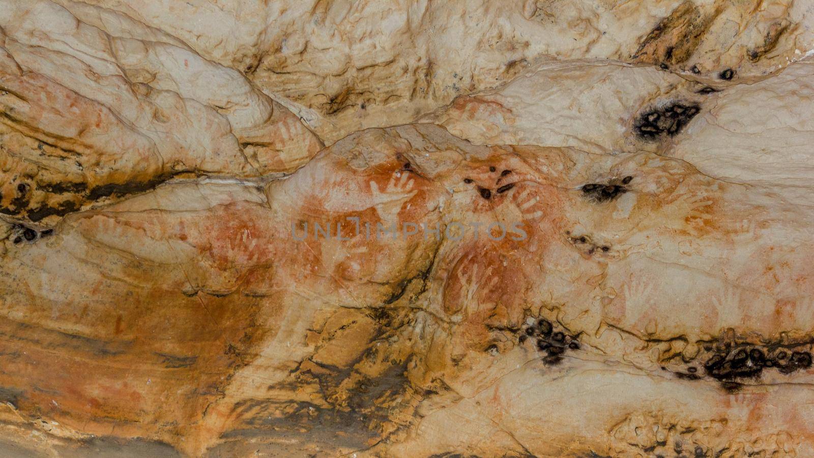 Ancient Aboriginal Art: hand prints in a cave, grampians National park, australia
