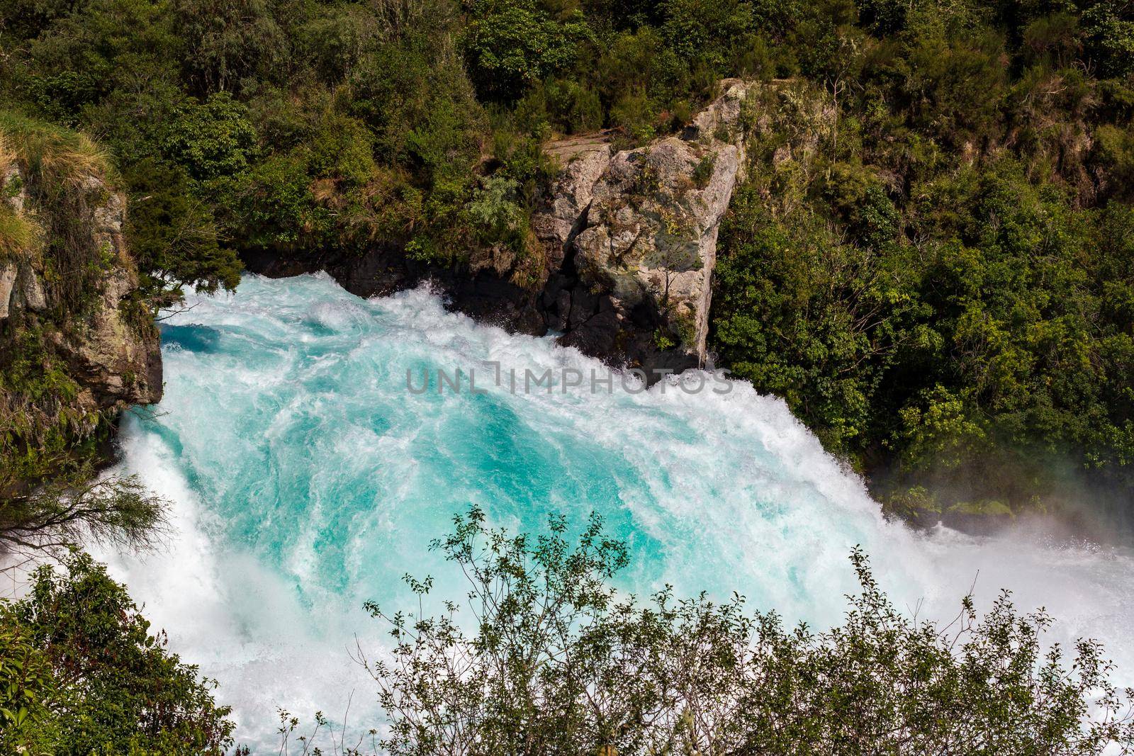 Powerful Huka Falls on the Waikato River near Taupo North Island