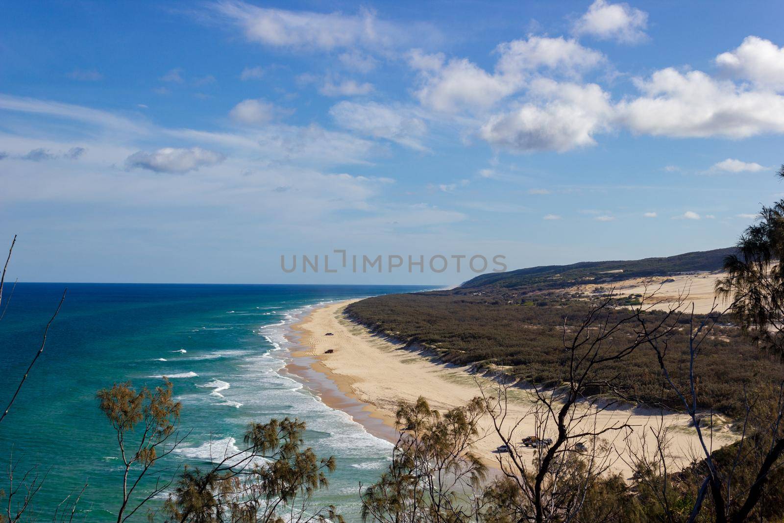 The incredible stretch of Fraser Island's sandy beach, Indian Head Lookout, Fraser Island Queensland by bettercallcurry