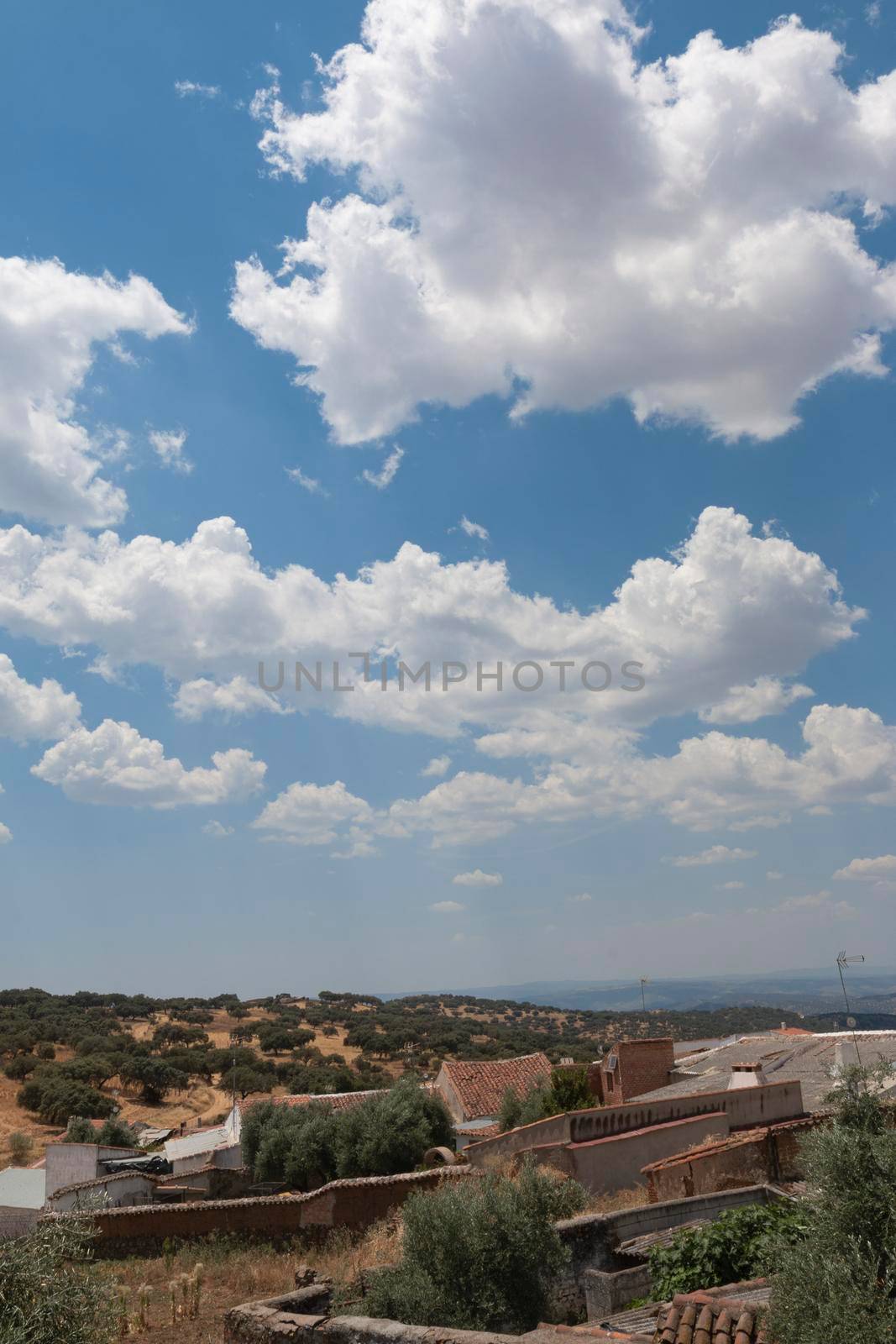 Beautiful couples, fields and landscapes of the Cordoba mountains in Spain. Photograph taken in the month of July.