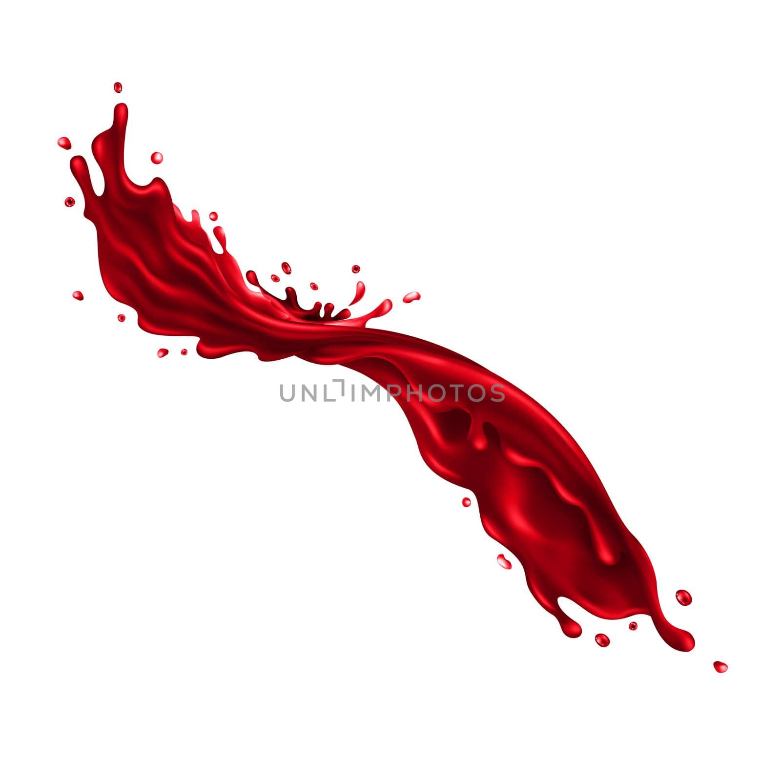 Red liquid splash on a white background by ConceptCafe