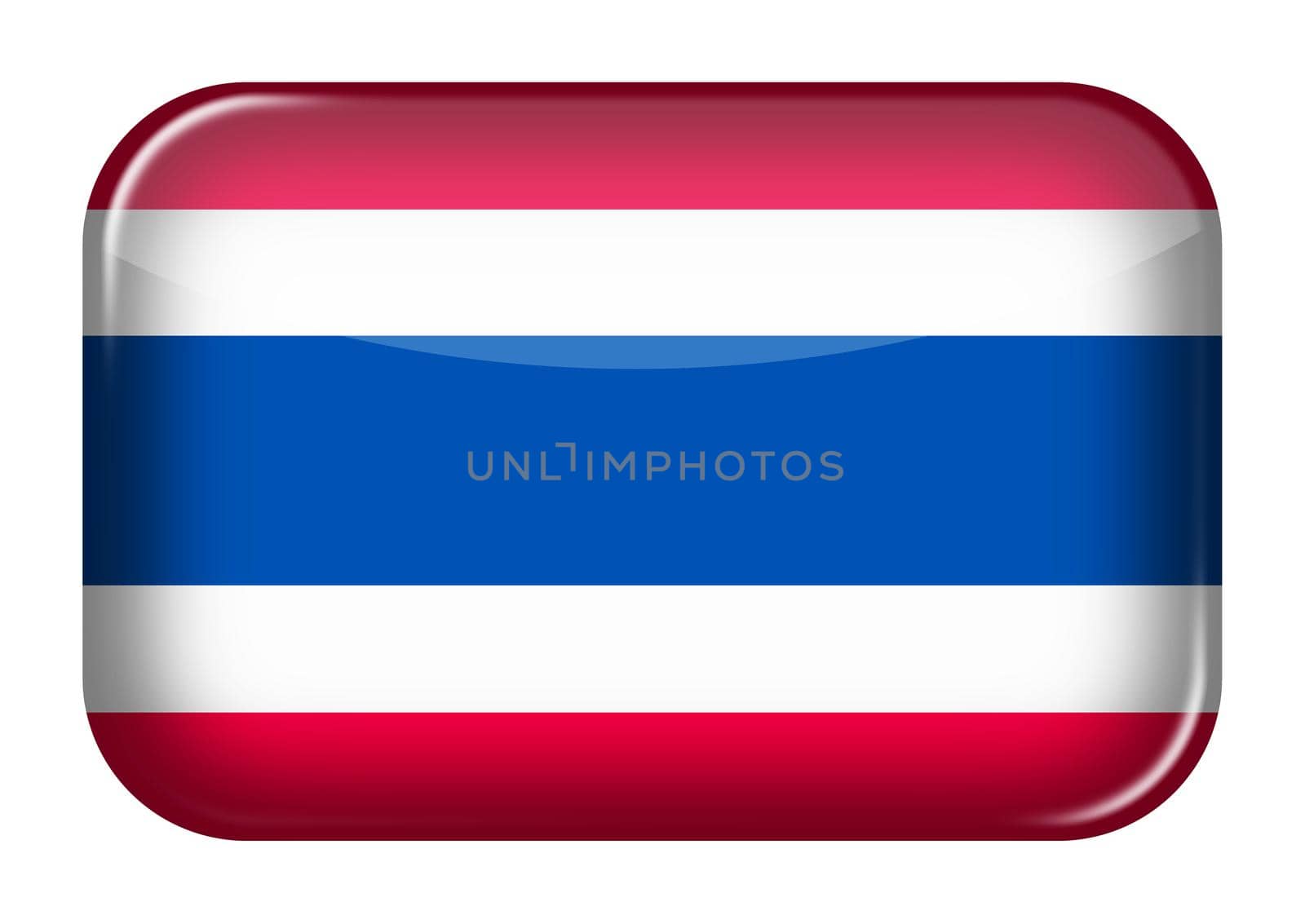 A Thailand web icon rectangle button with clipping path 3d illustration