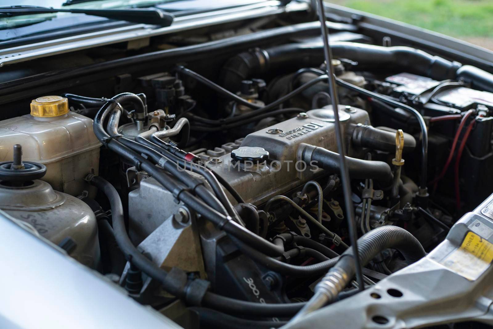 Used car engine ready for repair and maintenance