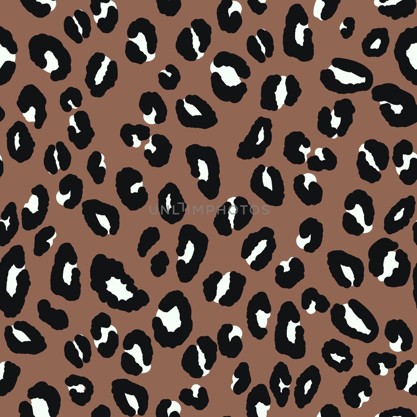Abstract modern leopard seamless pattern. Animals trendy background. Brown and black decorative vector stock illustration for print, card, postcard, fabric, textile. Modern ornament of stylized skin. by allaku