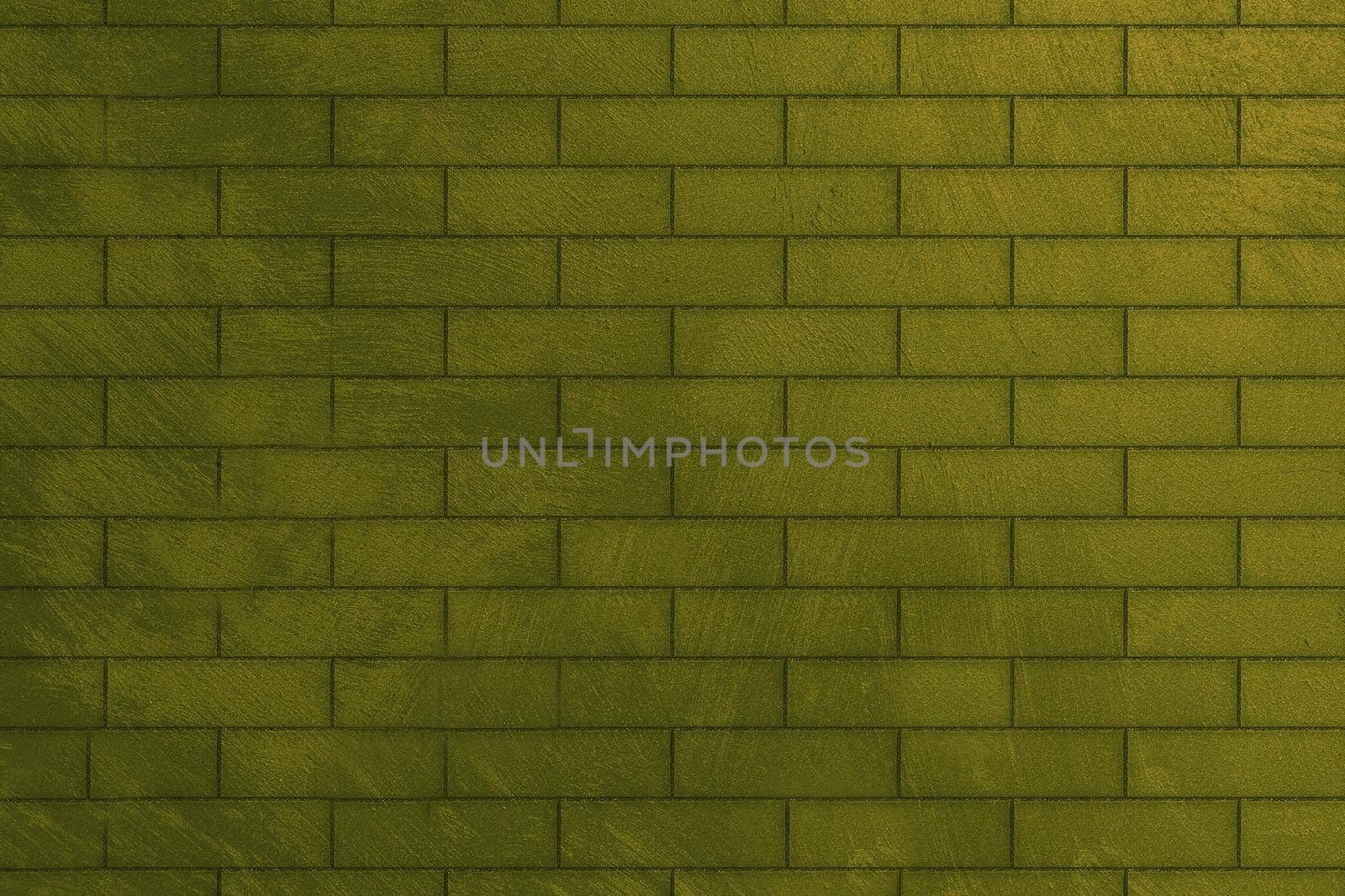 Decorative wall for interior decoration with imitation of green brickwork.Texture or background