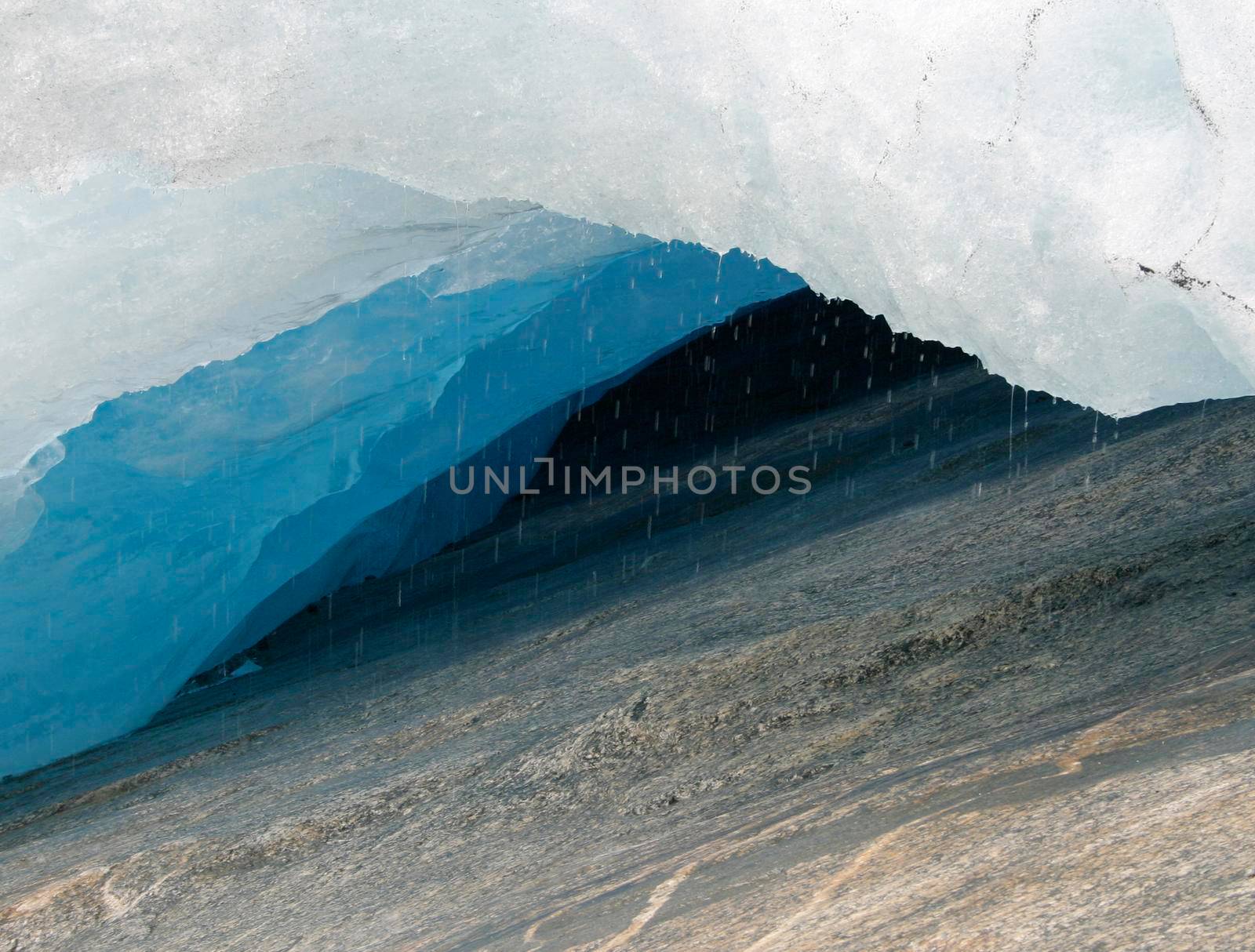 A melting glacier close up