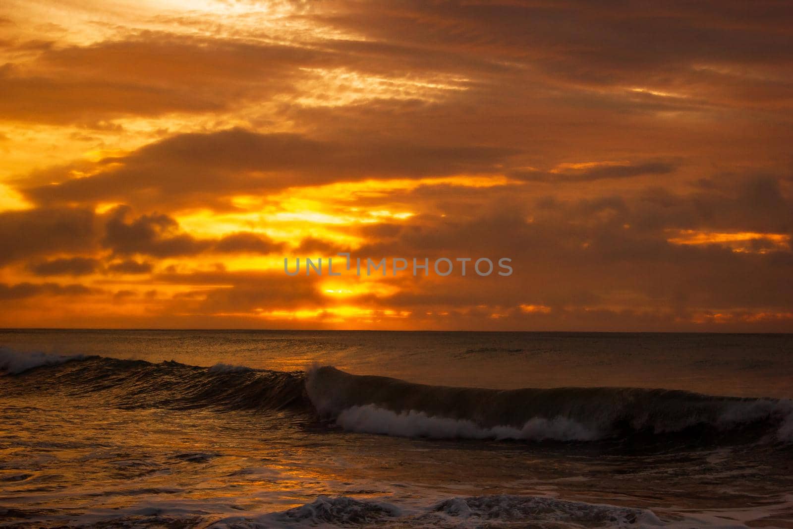 once in a life time beautiful sunrise over the indian ocean, waves are breaking at the great ocean road, victoria