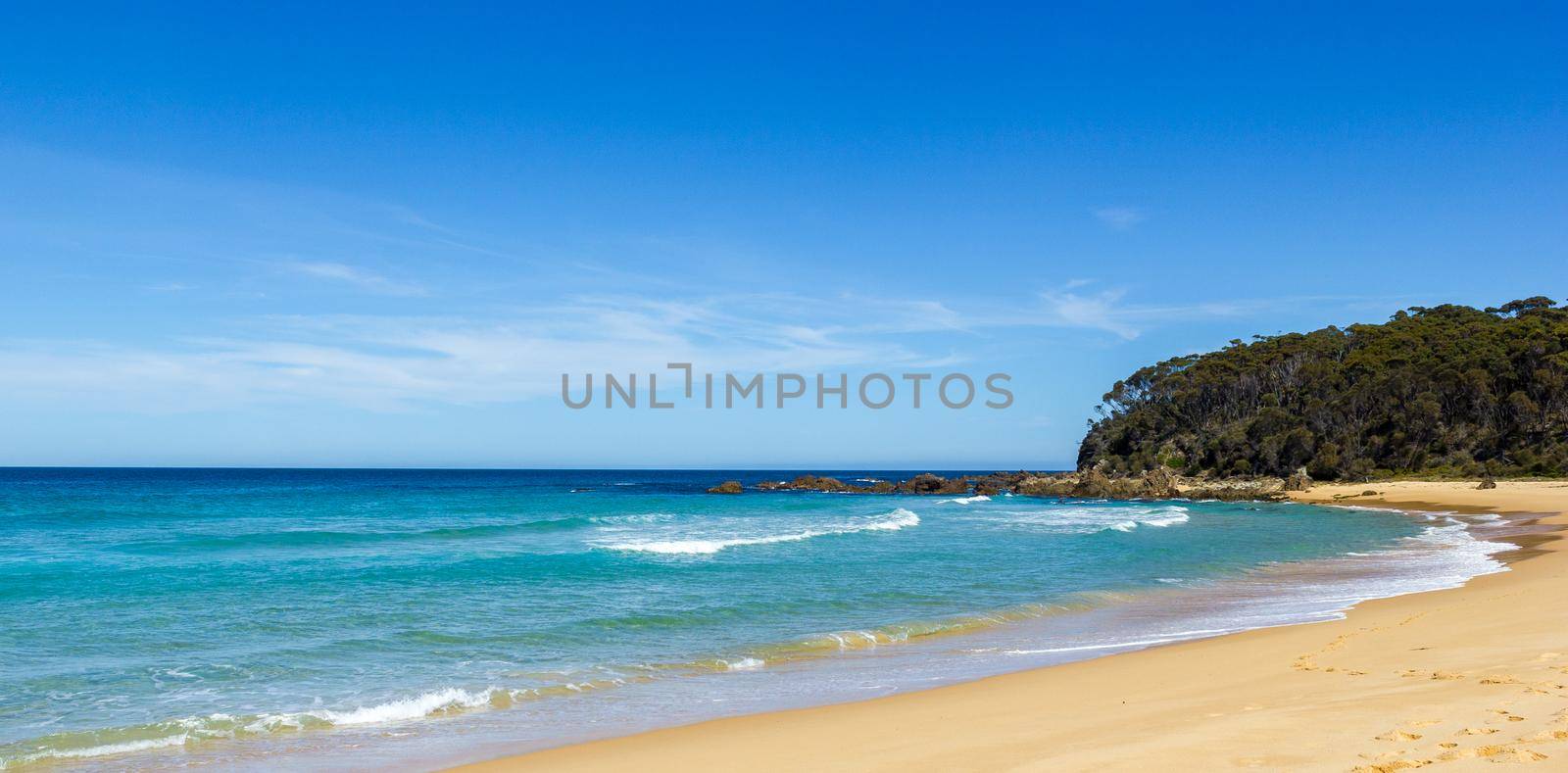 beautiful beach with blue sky in New South Wales Australia by bettercallcurry