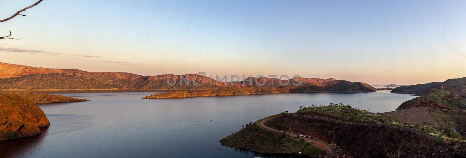 Lake Argyle is Western Australia's largest man-made reservoir by volume. The reservoir is part of the Ord River Irrigation Scheme and is located near the East Kimberley town of Ku