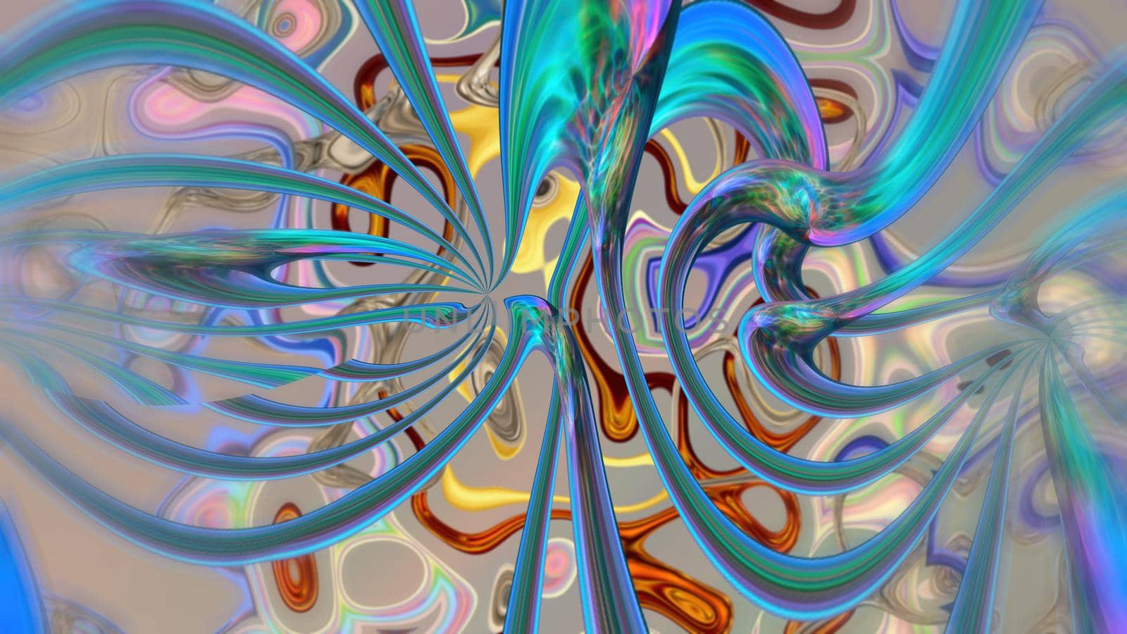 Abstract pastel background with lines and shapes. 3d image